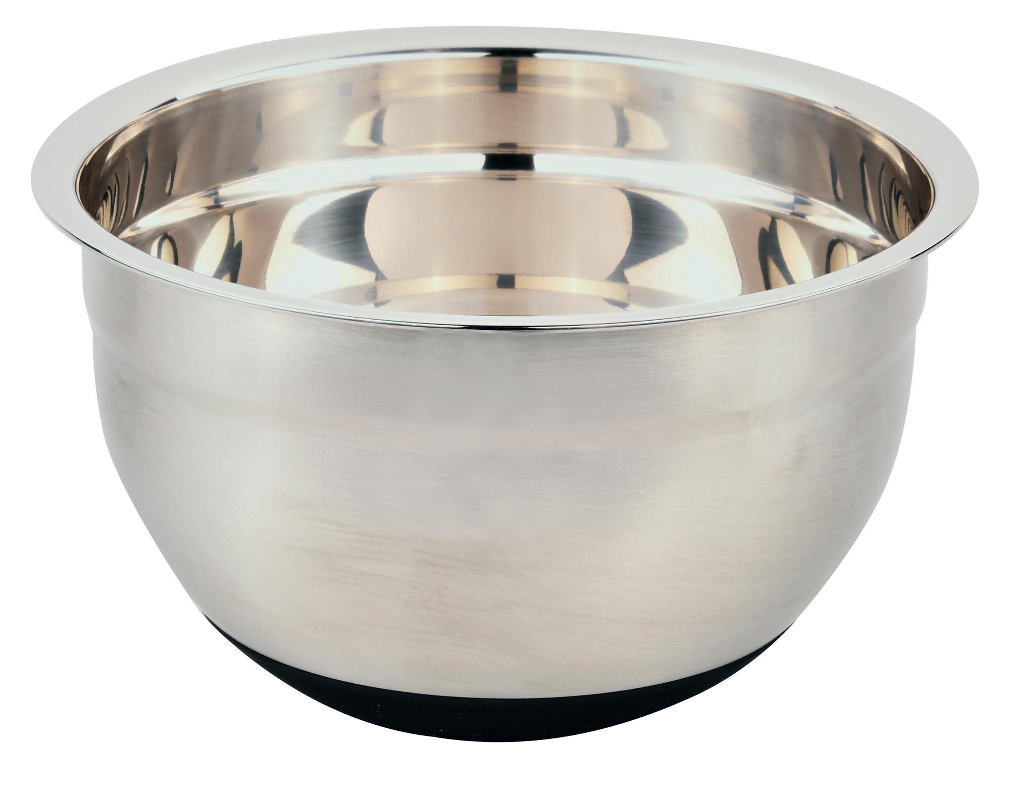 Gravidus Rührschüssel 24cm Edelstahl mit Silikonboden spülmaschinenfest 3,5l