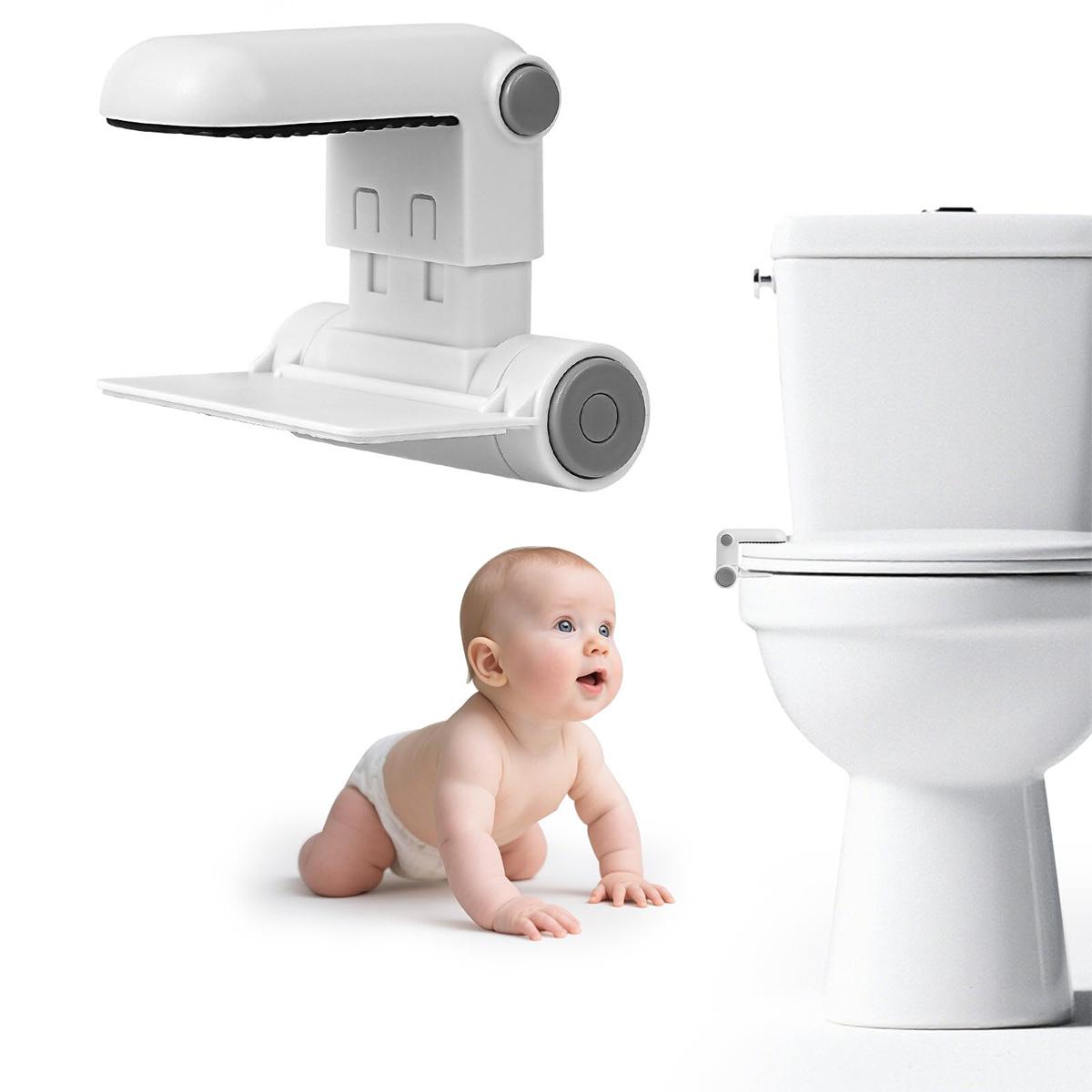 Dopwii kindersicherung Toilettenschloss, Toilette-Sitzschloss für baby sicherheit, Kindersicheres Toilettensitz schloss im Badezimmer, Babysichere Toilette KAUF-WOHN-HT1631-020