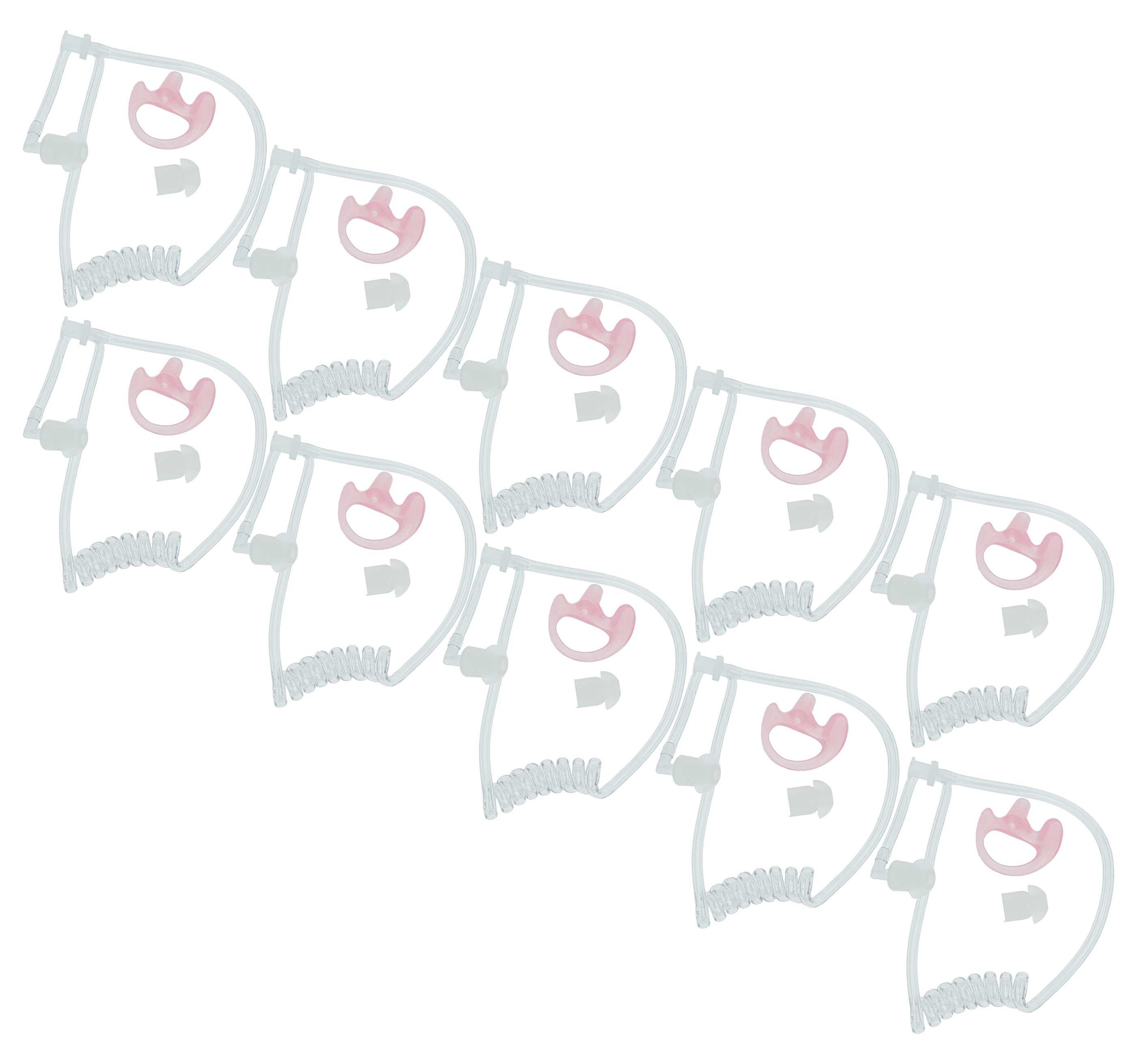 vhbw 10x Security Schallschlauch Ohrhörer, 20x Ohrstöpsel, 10x Ohreinsatz M für Headset, Funkgerät - Für linkes Ohr, transparent 183454493