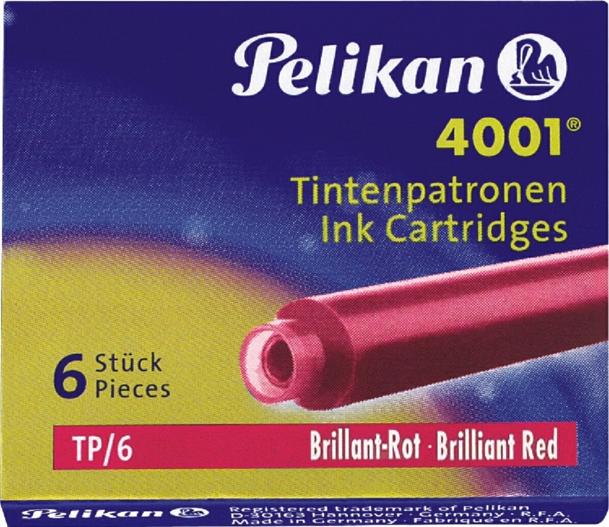 Pelikan - Tintenmuster Pelikan Red | Pak ein 6 -Stück | 10 Stück 301192