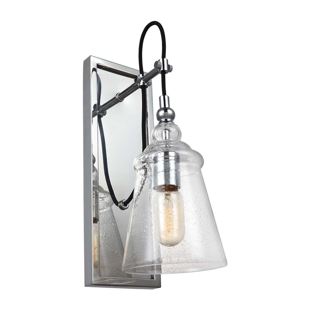 Elstead Lighting Elstead Loras Wandleuchte E27 Chrom Klar QN-LORAS1