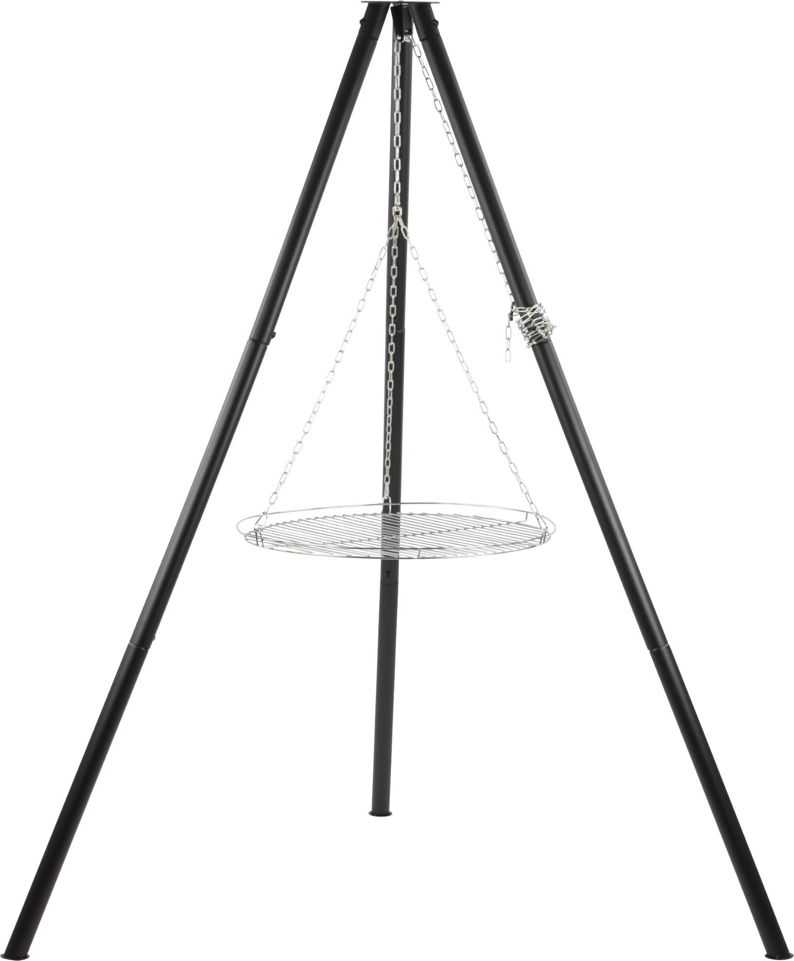 BBQ-Toro Dreibein Grill mit Grillrost, 165 cm, Dreibein für Feuerschale, Dreibein für Schwenkgrill