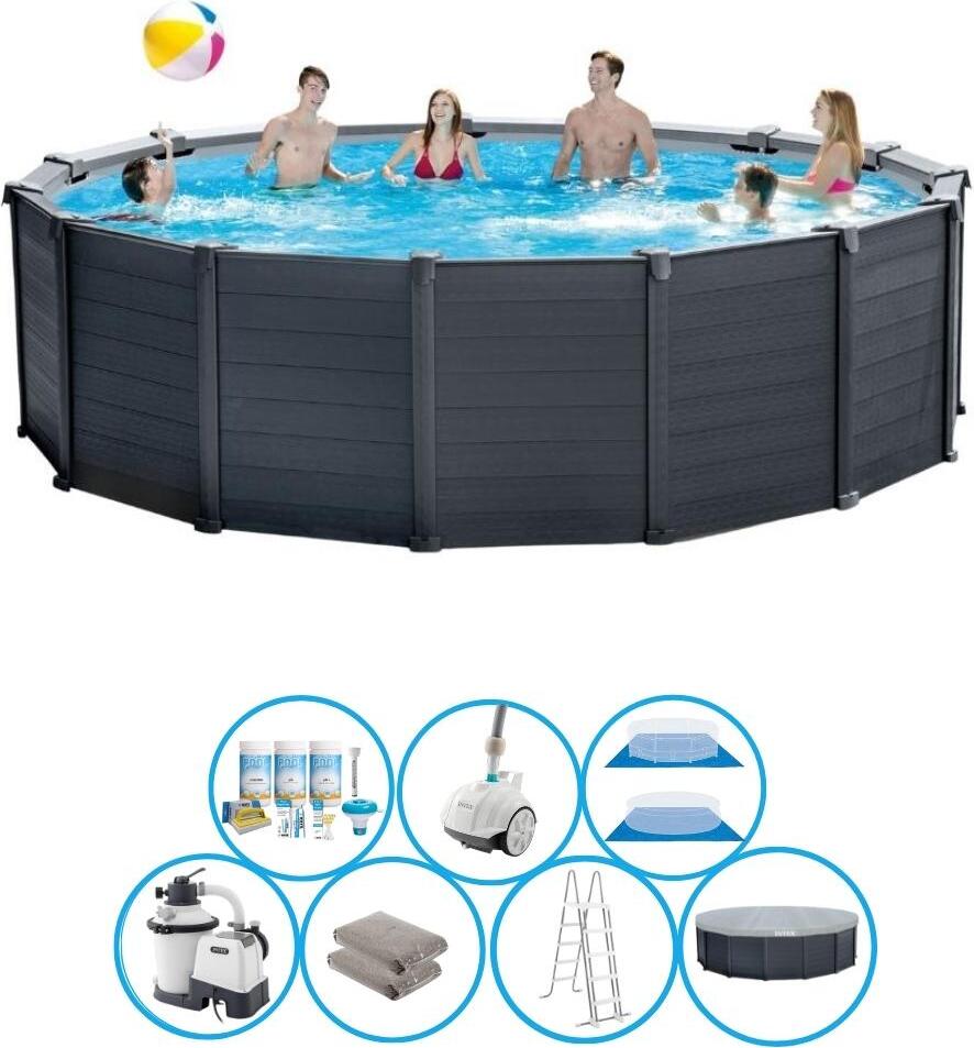 Intex Pool Graphite Grey Panel - ponuka bazénov - 478x124 cm