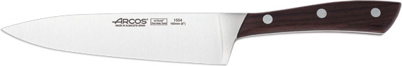 Küchenmesser Arcos Natura 155410 in Nitrum Stahl, Mango in Palisander und 16 cm Klinge im Koffer.