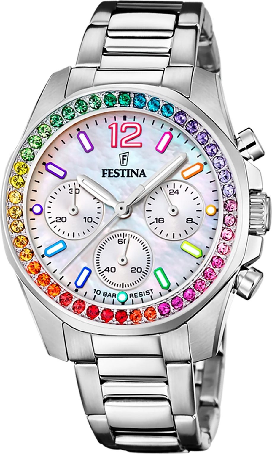 Festina dámske náramkové hodinky z nehrdzavejúcej ocele strieborné ležérne D2UF20606/2