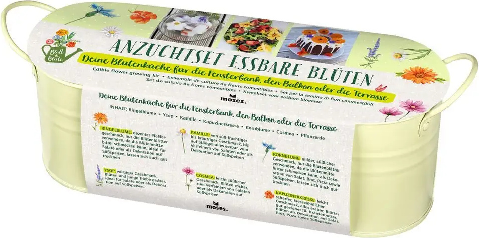 Moses Kinderbuchverlag Gm moses Verlag Blatt & Blüte Essbare Blüten in Zinkwanne BLATT&BLUETE 87177