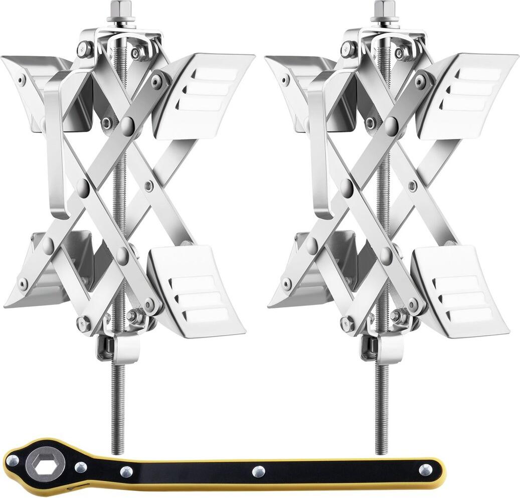 VEVOR Camper-Radkeil-Stabilisator, X-förmiger RV-Stabilisator-Radkeil, passend für 1,5" bis 10" Reifenabstand, 2 Sätze Radkeile mit Ratschenschlüssel und Aufbewahrungstasche für Wohnmobile, Wohnwagen und Lkw