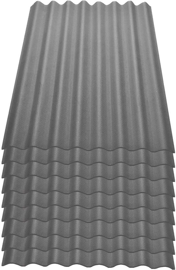 Onduline Easyline Dachplatte Wandplatte Bitumenwellplatten Wellplatte 9x0,76m² - grau 309-9
