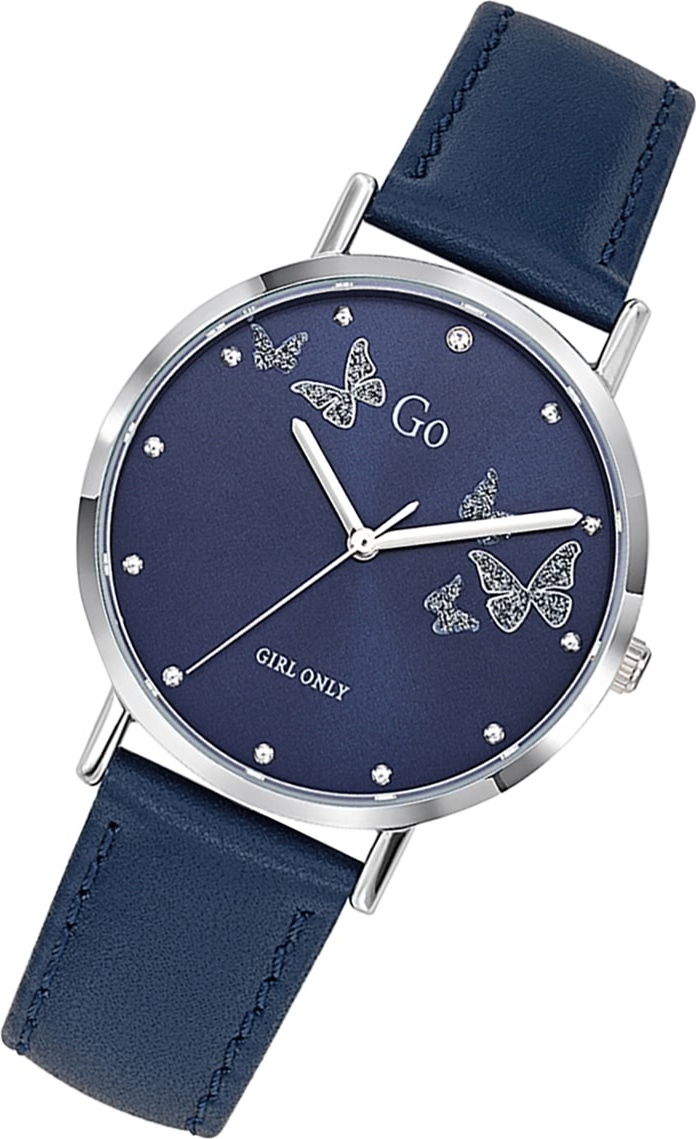 Dámske náramkové hodinky Girl Only s motívom motýľa modrý kožený remienok quartzové hodinky UGO699348
