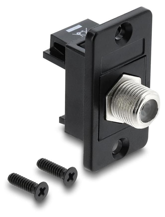 DeLOCK Panel Mount F Buchse zu F Buchse schwarz, F-Typ, F-Typ, F-Typ, Buchse, Buchse, 75 Ohm 91188