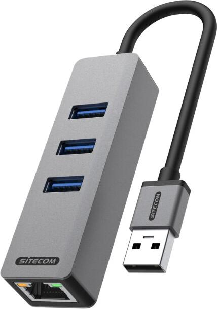 Adaptér Sitecom USB-A na Ethernet s 3 portami USB 3.0
