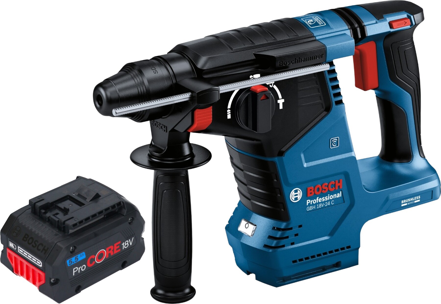 Bosch GBH 18V-24 C Profesionálne akumulátorové rotačné kladivo 18 V 2,4 J Brushless SDS plus + 1x akumulátor ProCORE 5,5 Ah - bez nabíjačky
