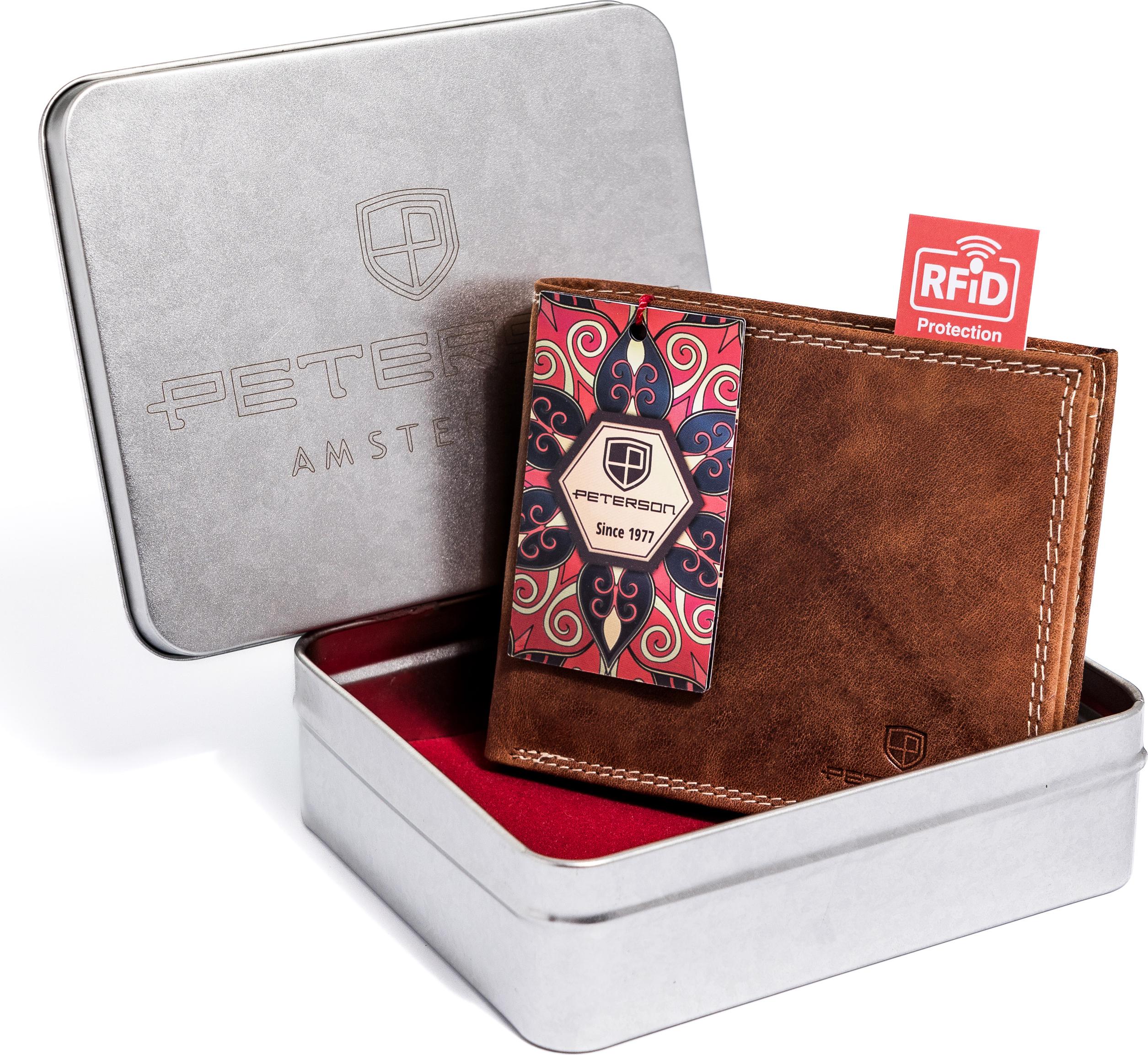 Herren Leder Geldbörse PTN N992-CHM COGNAC