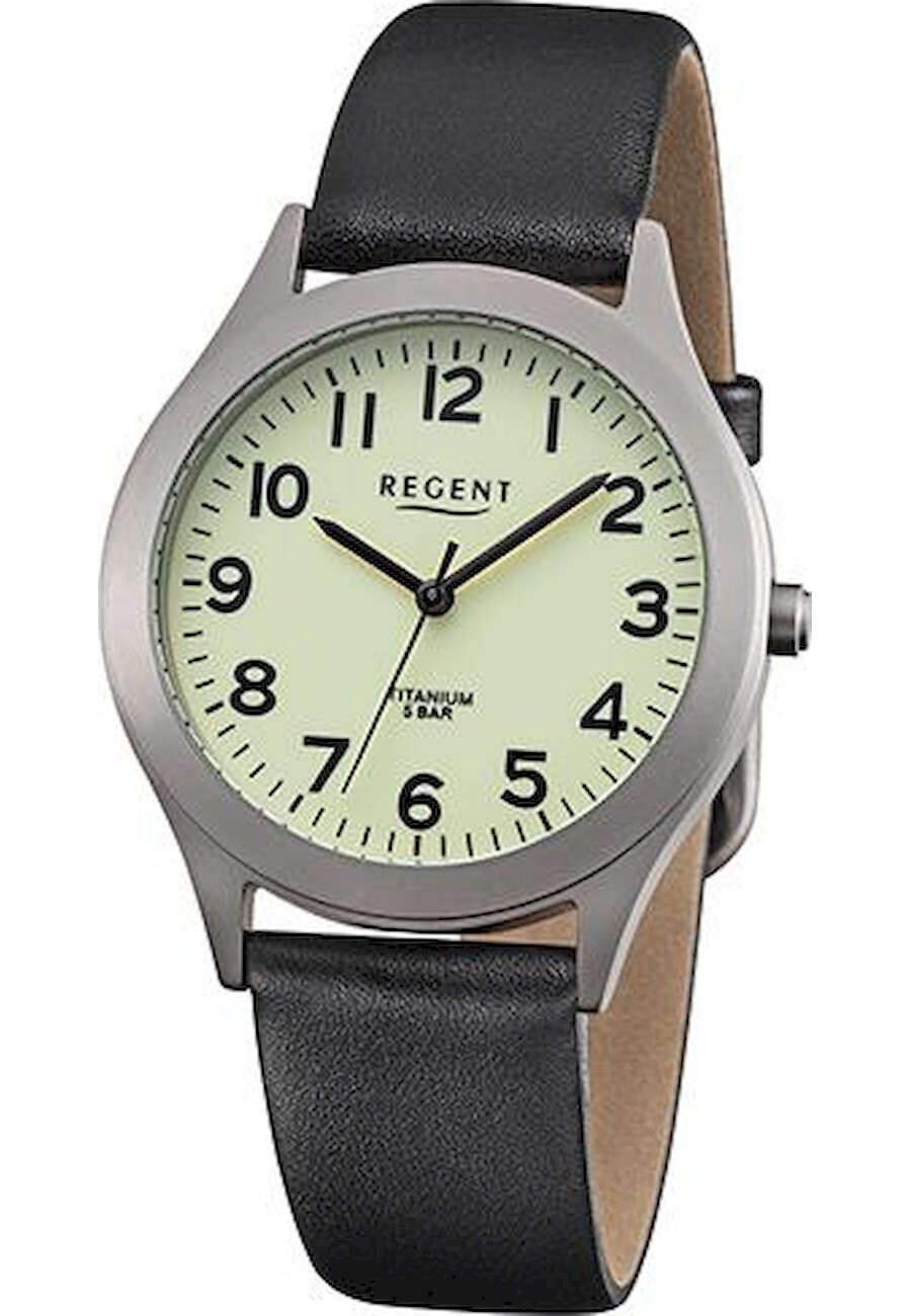 Regent Herren Uhr Lederarmband Leder Armbanduhr Analog schwarz URF1268 F-1268