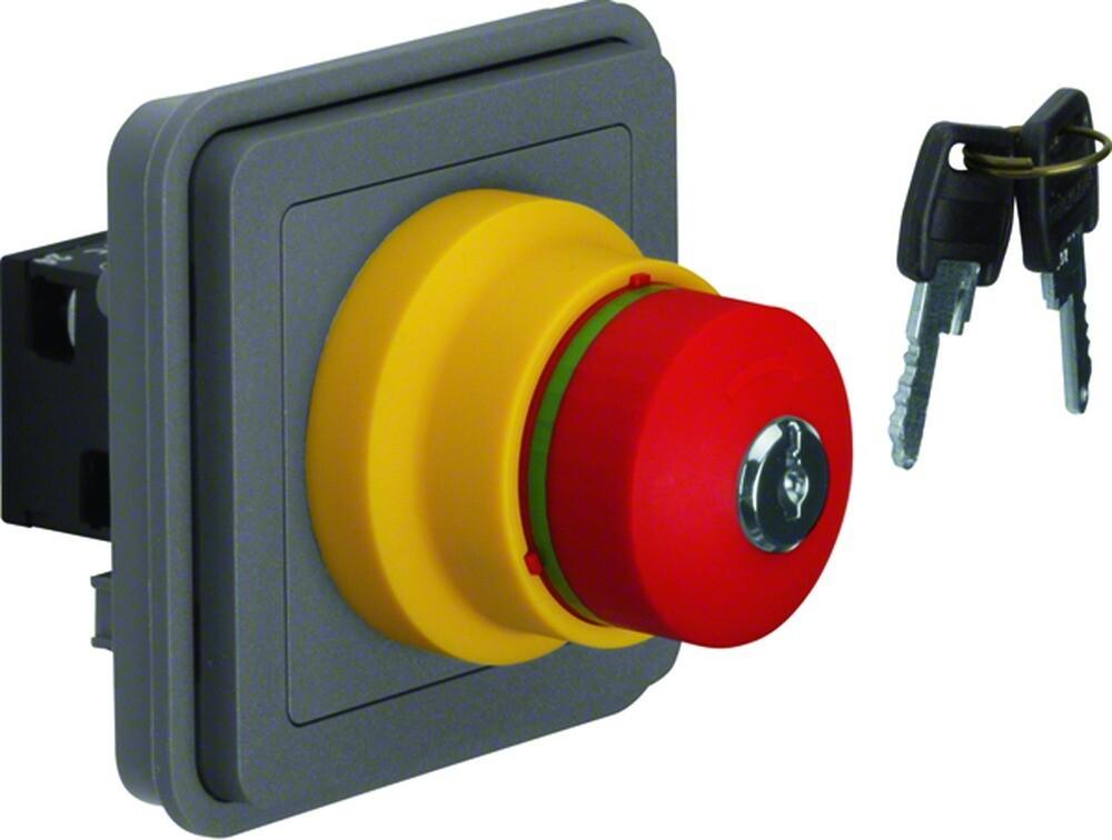 Berker NOTAUSTASTER MIT SCHLOSS AP/UP (44713515 GRAU MATT)