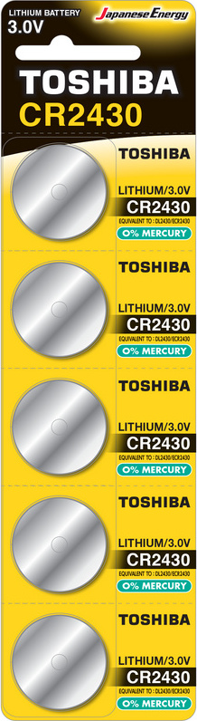 ToshibaToshiba CR2430 - Batterie de Knopf de Lithium-Batterie (3 V, 5 Stck.) TOSBAT0620