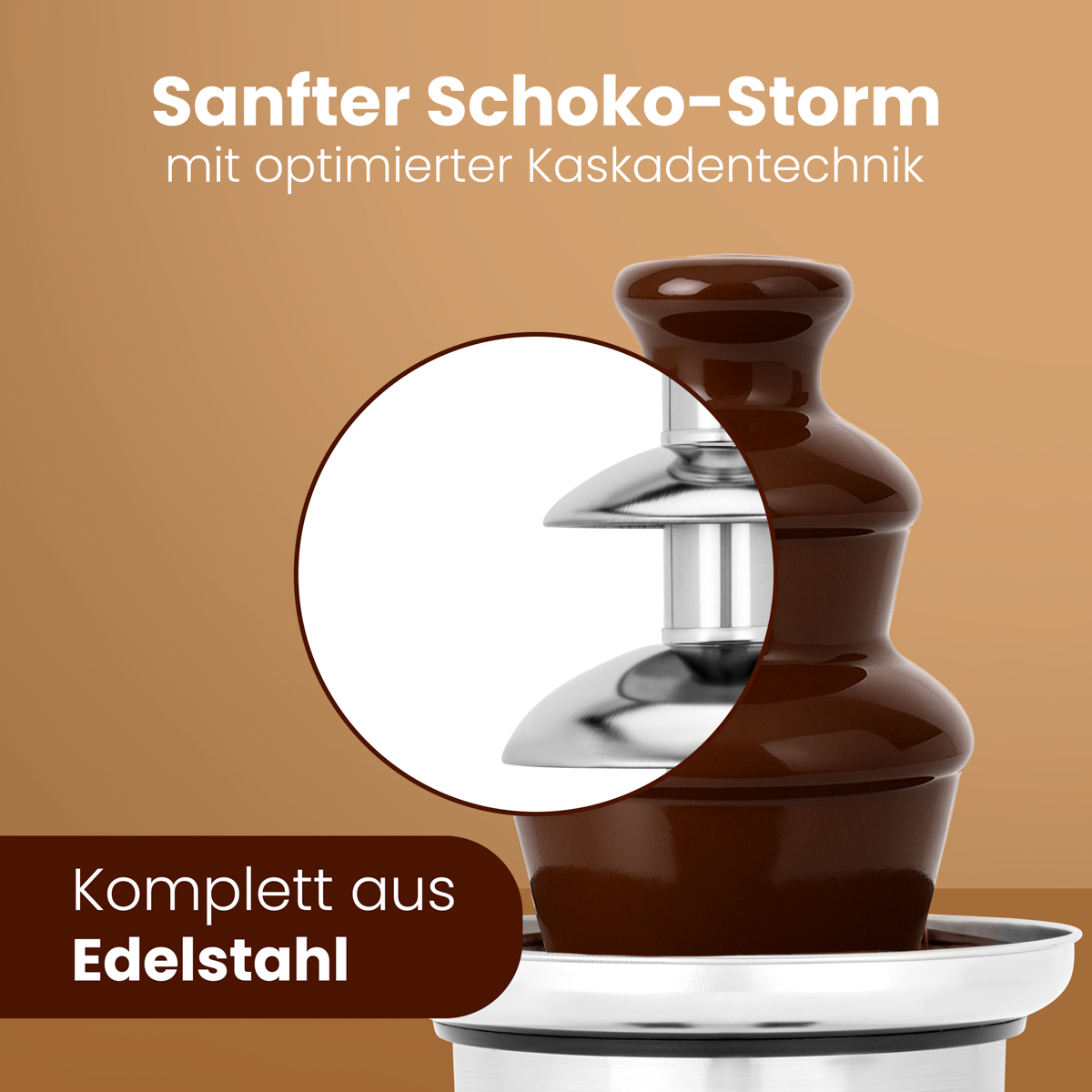 Clatronic® Schokobrunnen mit exzellentem Schokofluss