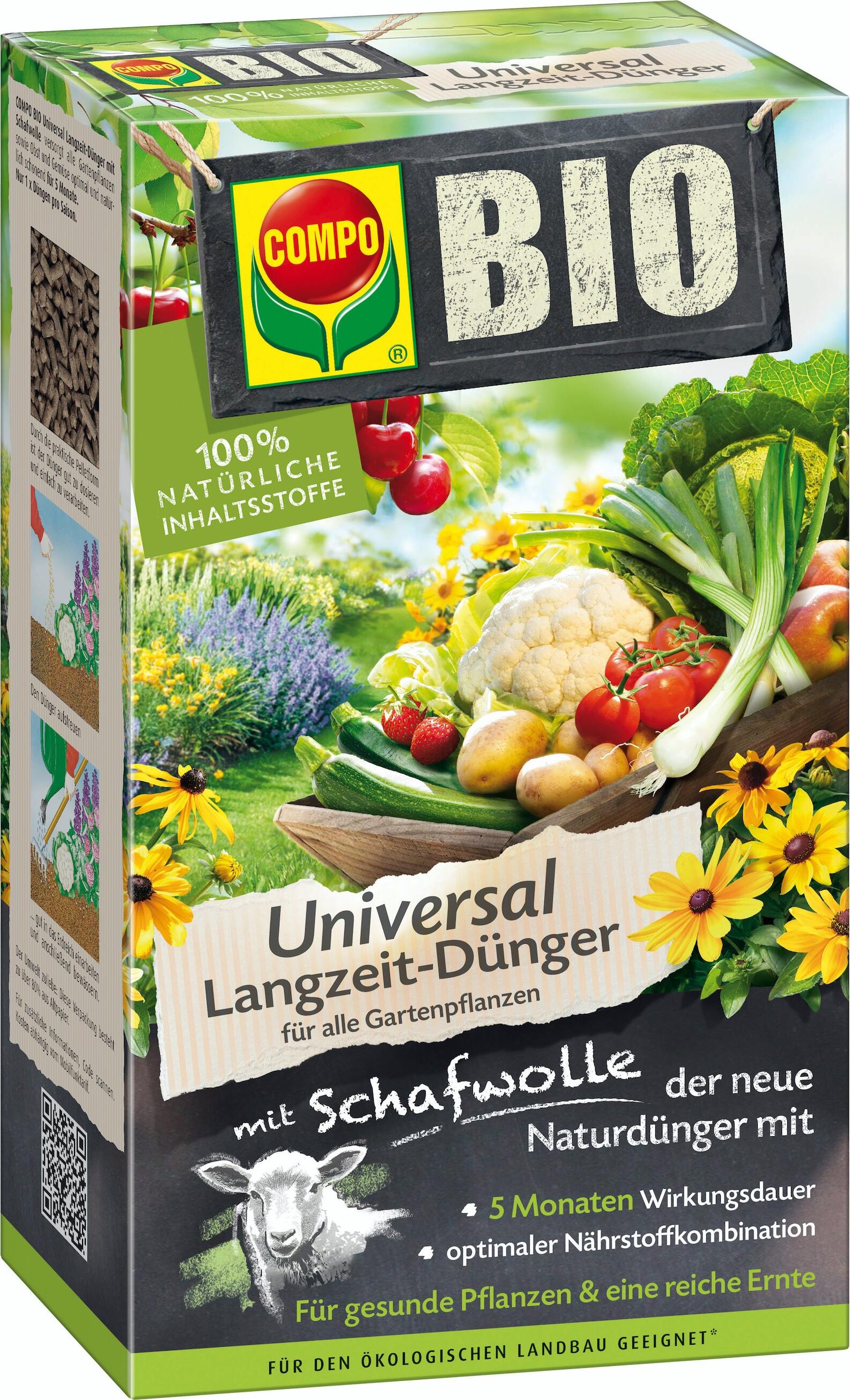 Compo Universal Langzeit-Dünger mit Schafwolle, 5 Monate Langzeitwirkung 2 kg 20273