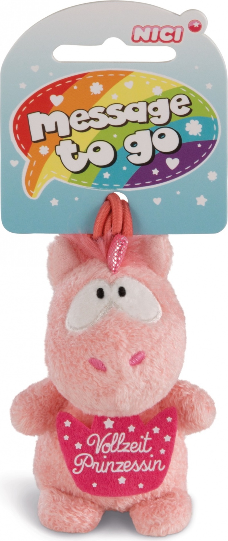 Nici 42733 Message to Go Loop 8cm Einhorn Merry Heart - Vollzeit Prinzessin