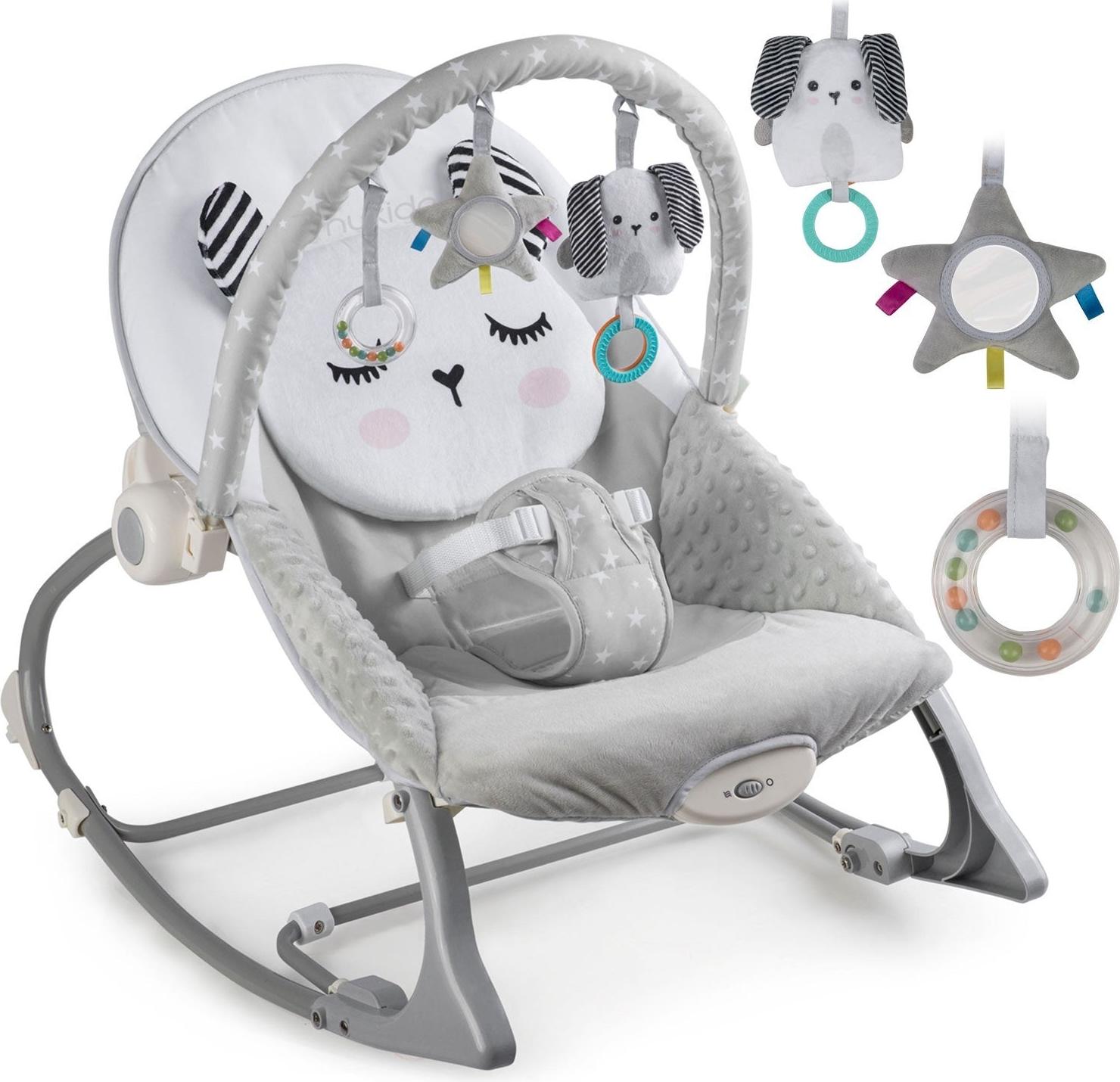 B2X Babywippe mit Vibrationsfunktion, Grau - Multifunktional, Sicher