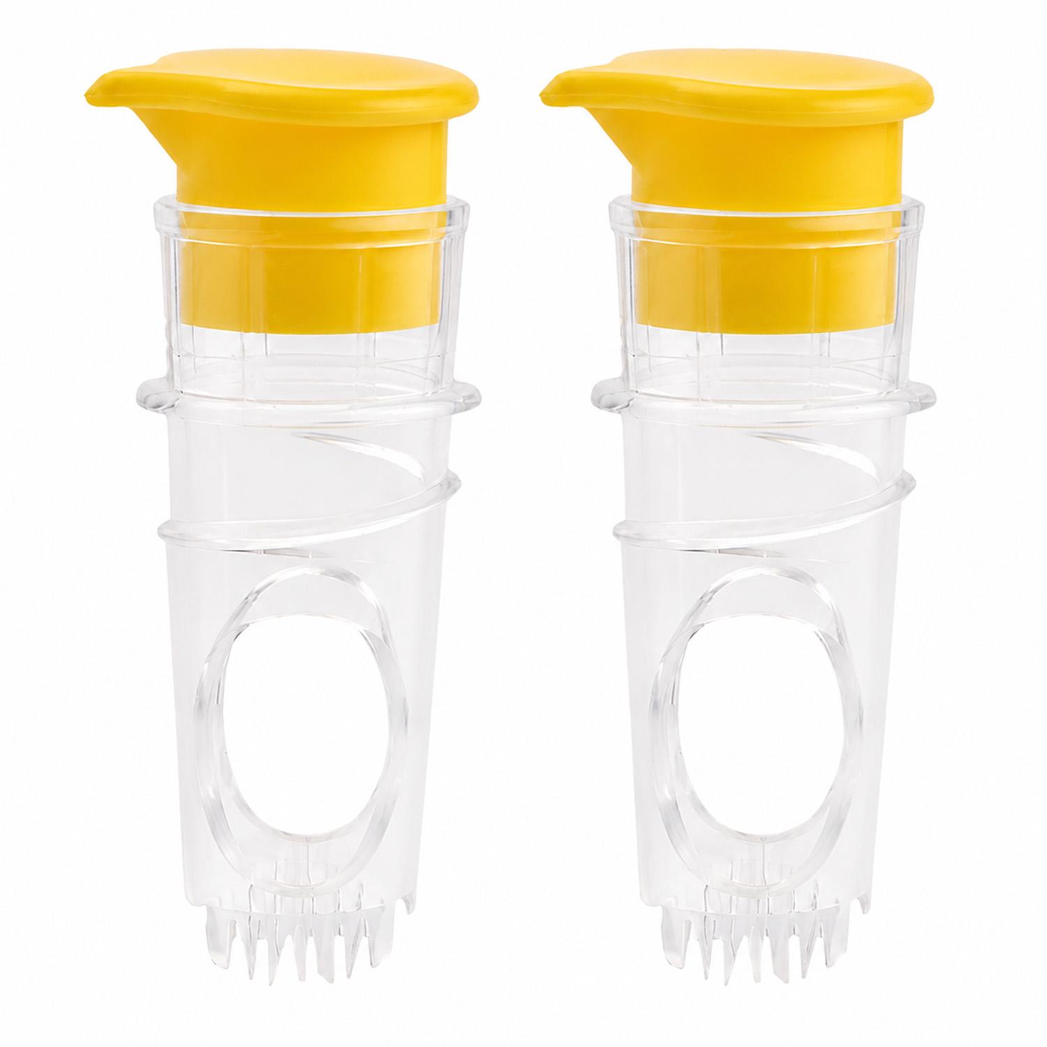 Dopwii 2-teiliger Zitronenentsafter, Zitrusfrucht-Entsafter mit gezackter Spitze,manuelle Zitronenpresse,Entsafter für Limetten-, Orangen- und Zitronensaft KAUF-WOHN-KF3894-024