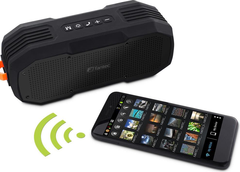 Fantec Novi T30, 2.0 kanály/kanálov, 10 W, Káblový a bezdrôtový, A2DP, APT-X, AVRCP, HFP, HSP, 10 m, Prenosný stereo reproduktor