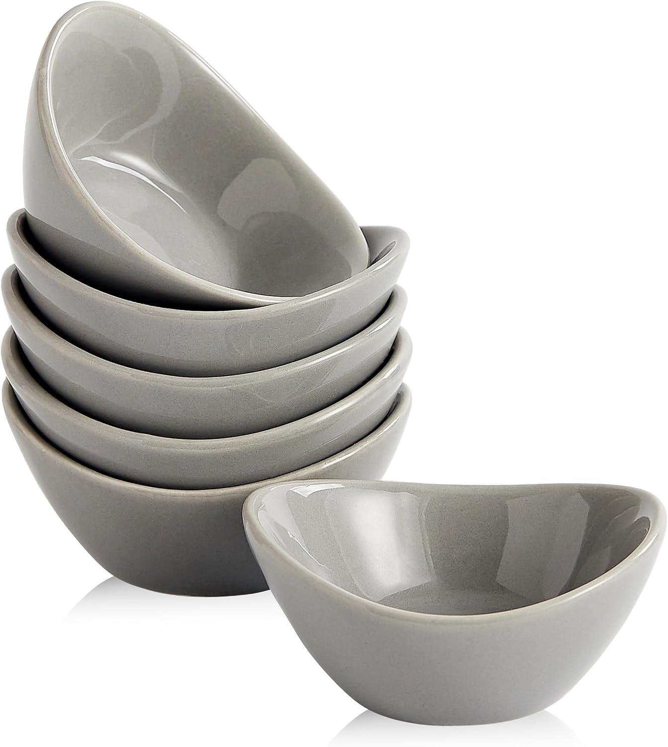 Merkloos Sonstige Küchenhelfer Dipschalen aus Keramik, 6er-Set, 45 ml, weiße Dip-Portionsschalen, Sojasaucenschalen, Minischalen für kaltes Fleisch, Regal-Sush
