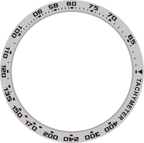 INF Silber & Schwarz Geschwindigkeits-Zeitskala Lünette Ring 45mm für Galaxy Watch 5 Pro 402280