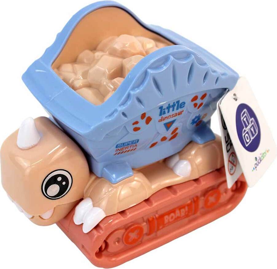 PUCKATOR Rosa Dino als Bauwagen Spielzeug - ca. 10 x 10 cm