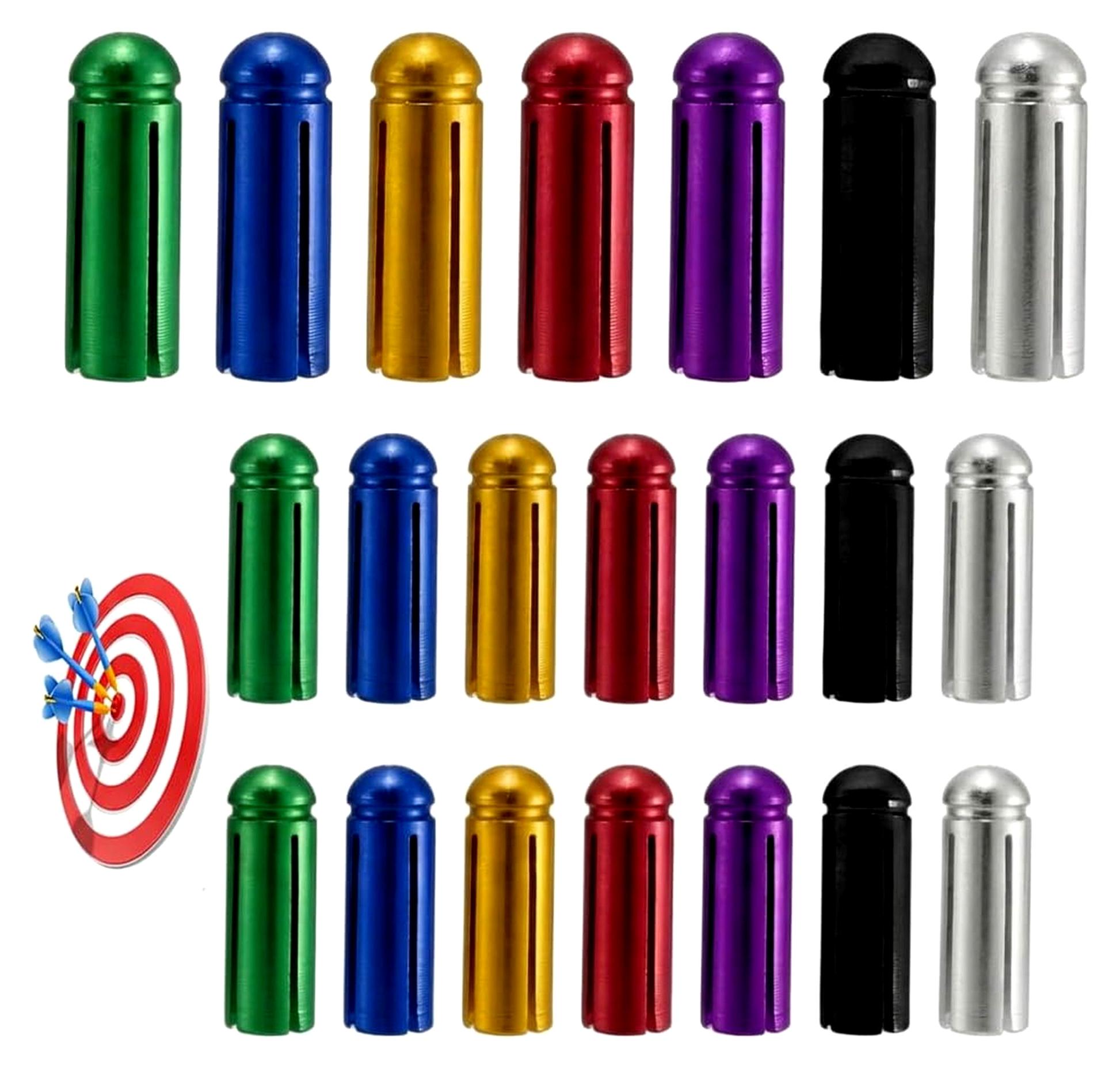 Markenlos 21 Stück Dart Flight Protector Aluminium, Dart Flight Schutz, Leichte Dart Flight Wing Savers, Flightsaver Dartflug Schützer, Bunt