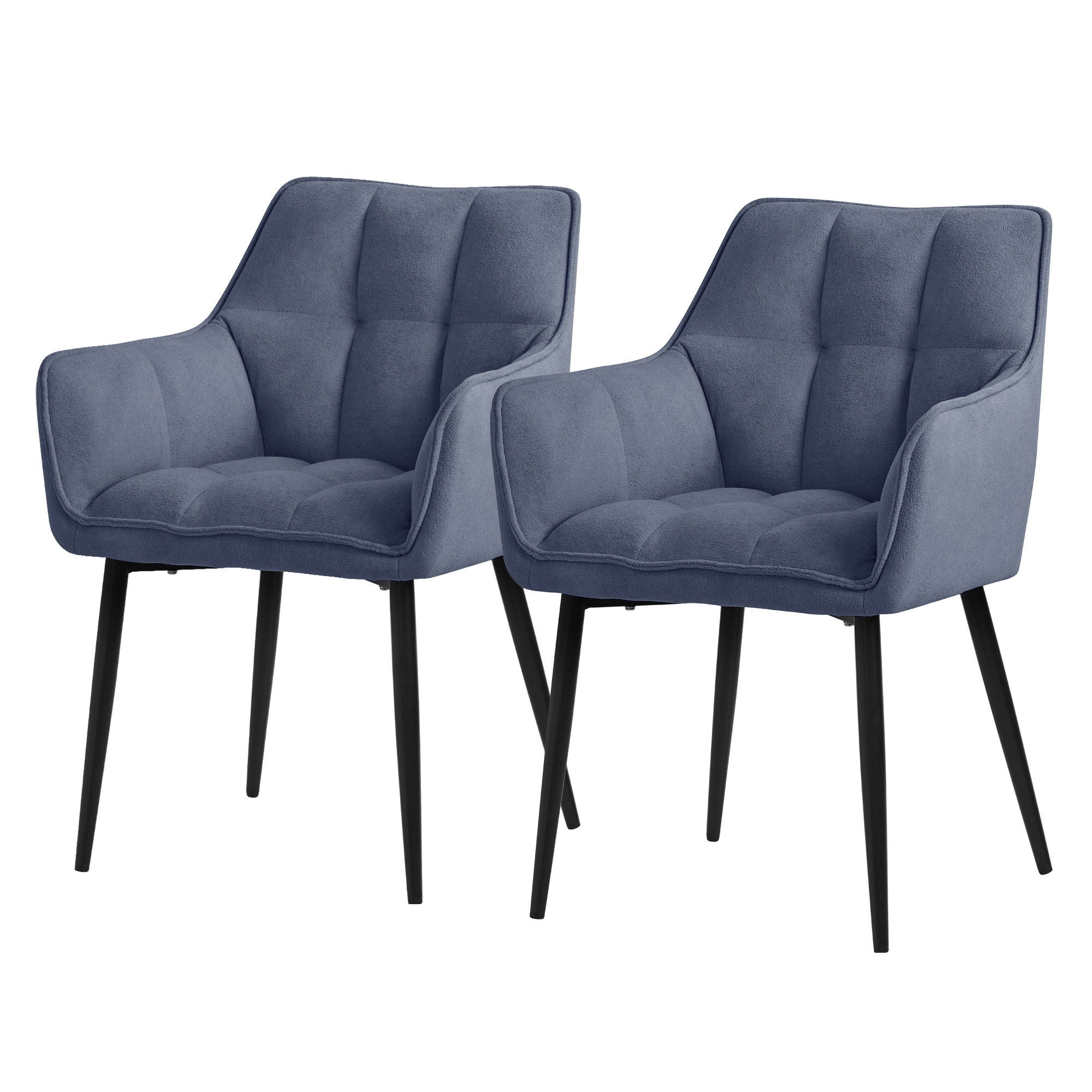 ML-Design 2x Esszimmerstuhl aus Frotteestoff, Blau, mit dickem gepolsterter Sitz 490015012
