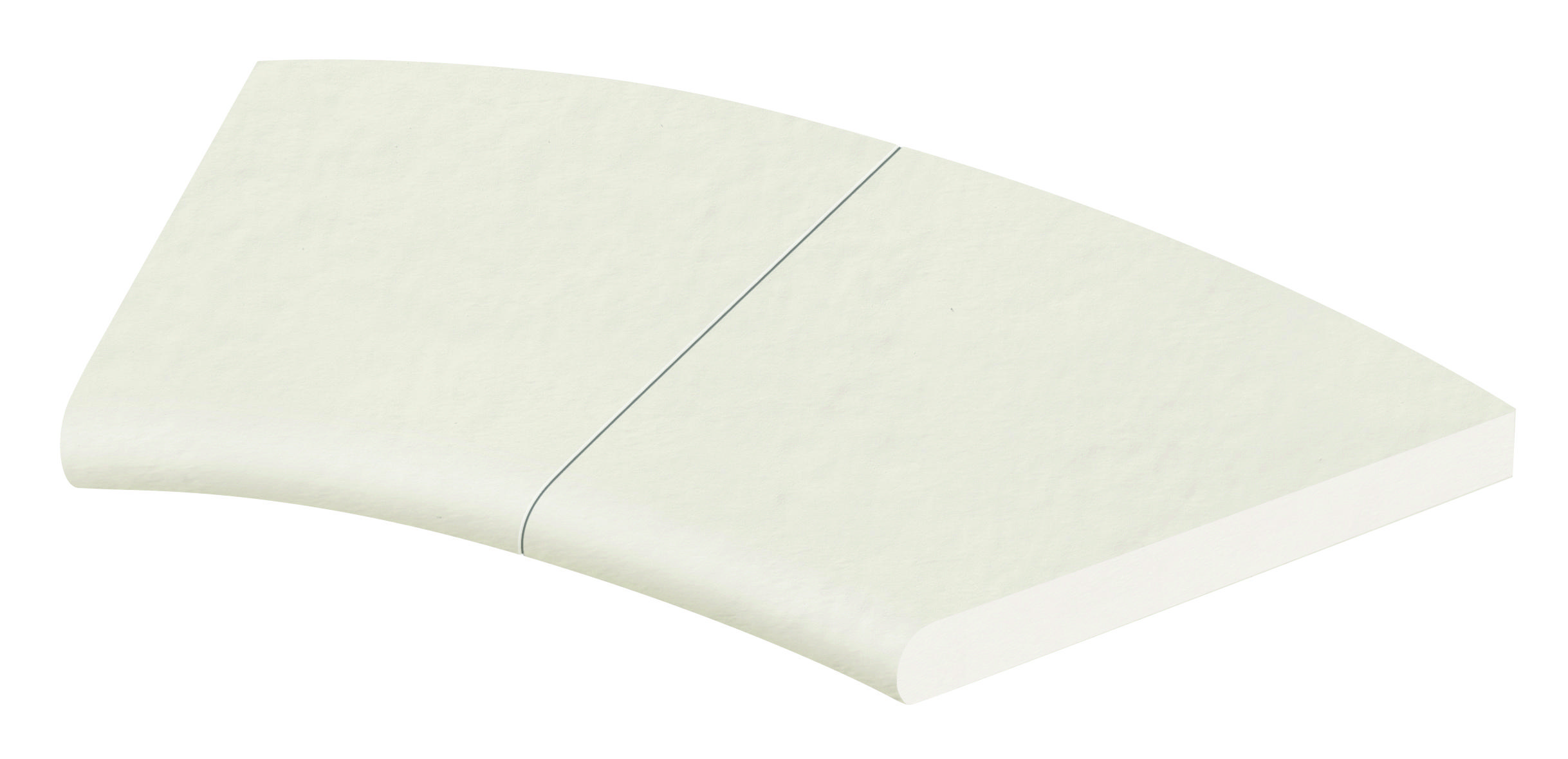 Weser Bauelemente-Werk GmbH WESERWABEN® Pool- / Beckenrandsteine - Aquitaine Betonweiß - Guss Innenrundung R50 63,5 x 31 x 3,2 cm Flache Steine