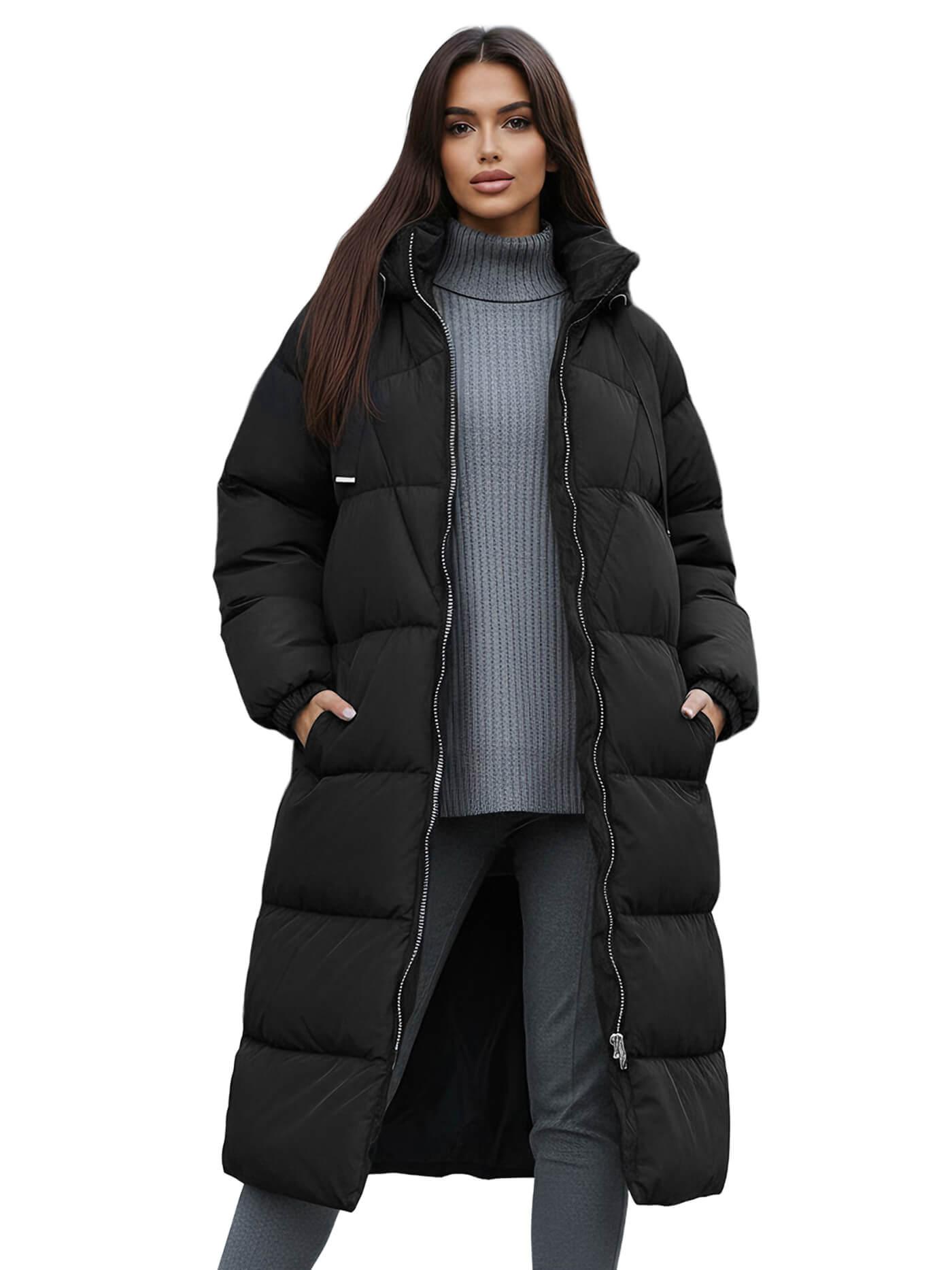 Damen Winterjacke Schwarz OZONEE JS/5M3163/392Z S