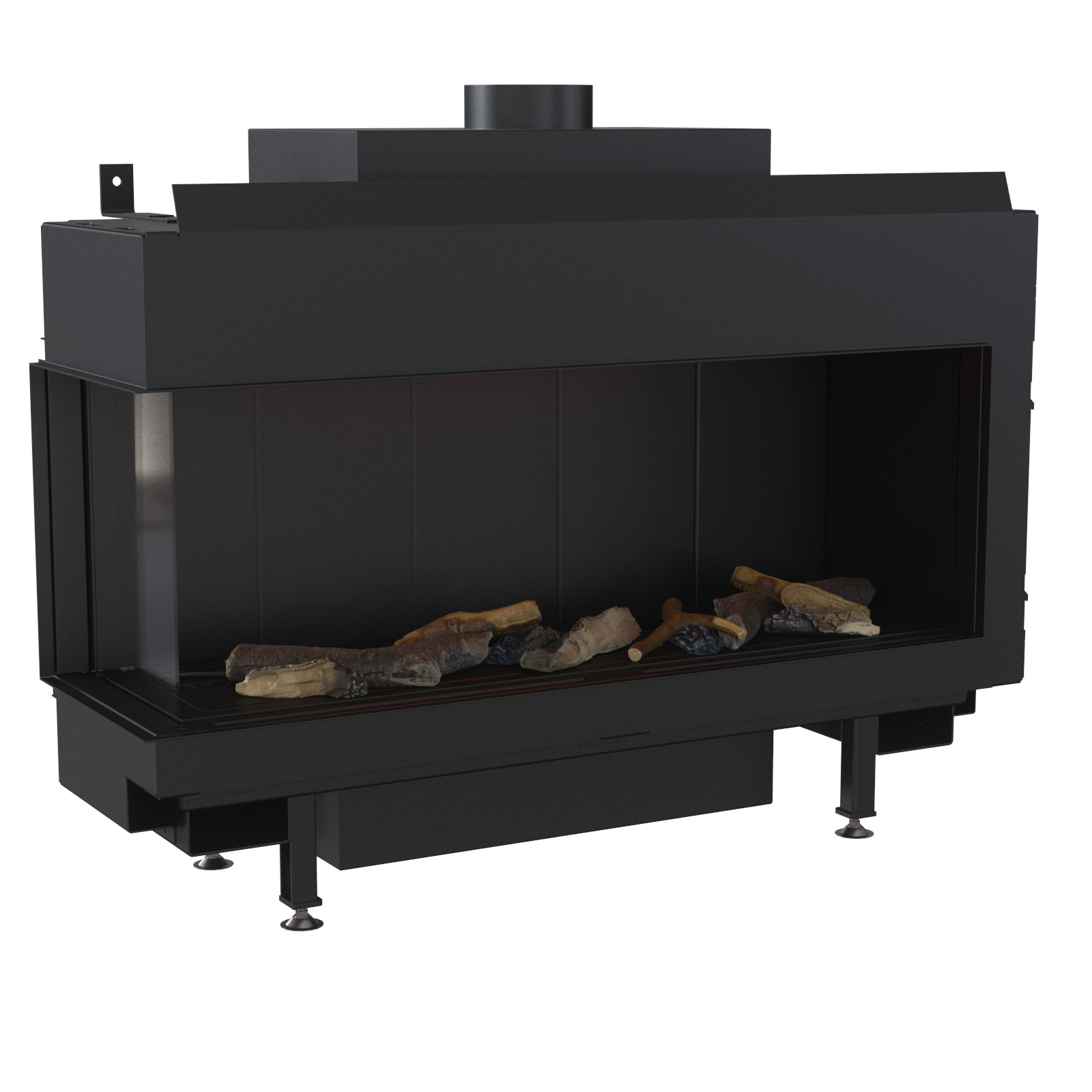 Plynový krb Leo 100 Zemný plyn v ľavej strane ∅ 100/150 8,3 kW
