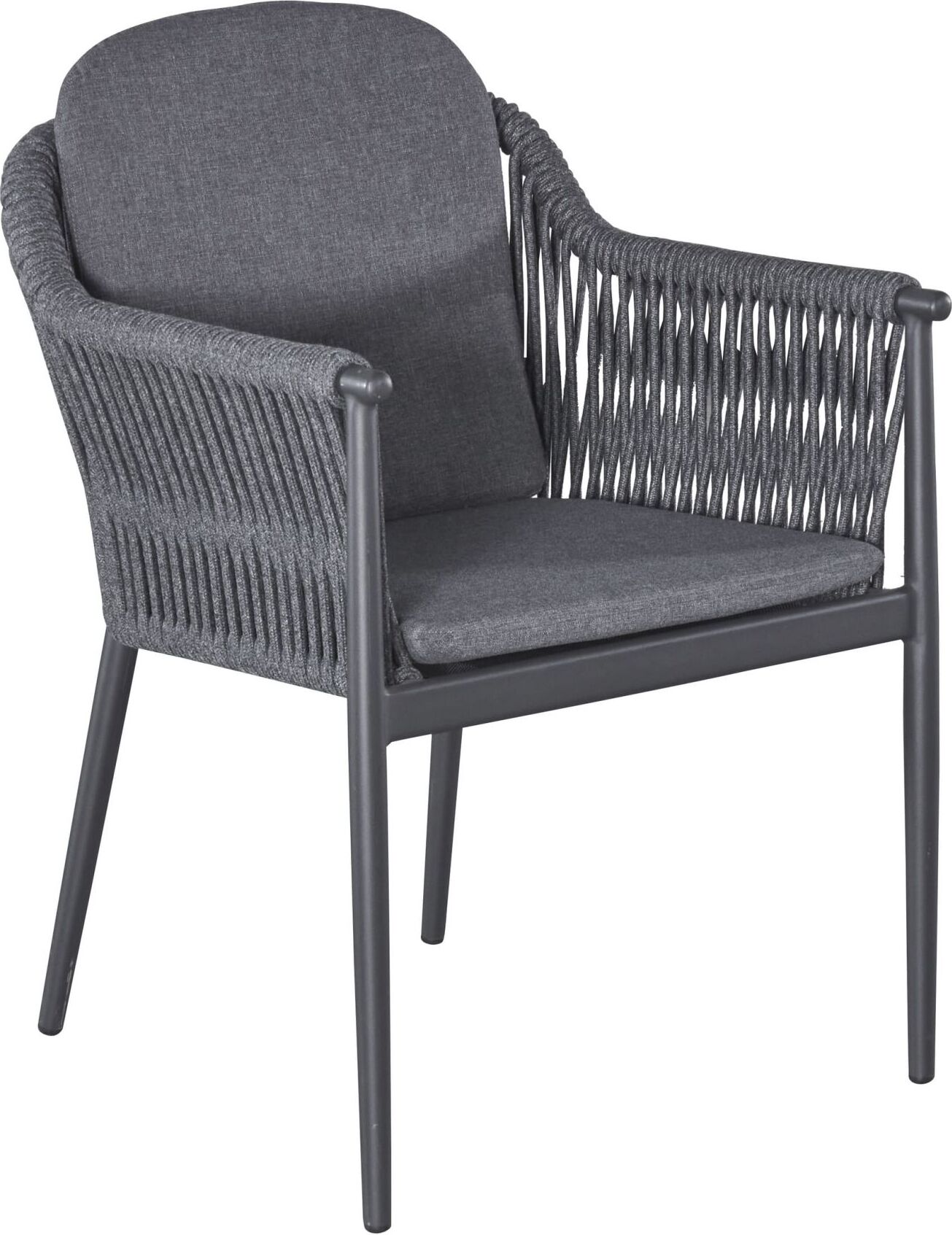 Gartenstuhl Armlehnenstuhl Balu 2 mit Sitz-und Rückenkissen anthrazit