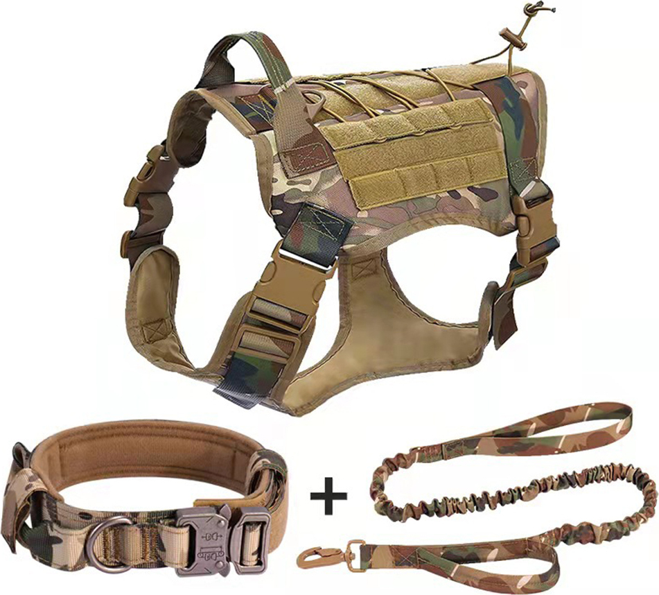 Taktisches Hundegeschirr Mit Griff – Robustes Militär-Design, Verstellbar, Mit D-Ringen & MOLLE-System, Größe XL
