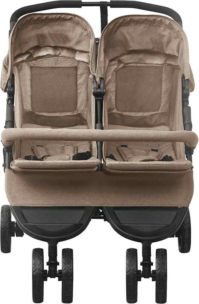 vidaXL Geschwisterwagen Taupe Stahl 10243
