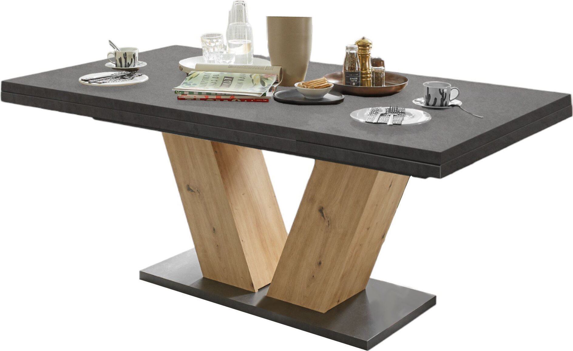 Esstisch ausziehbar Elena 160x90x76 Asteiche/Graphit 13989-160