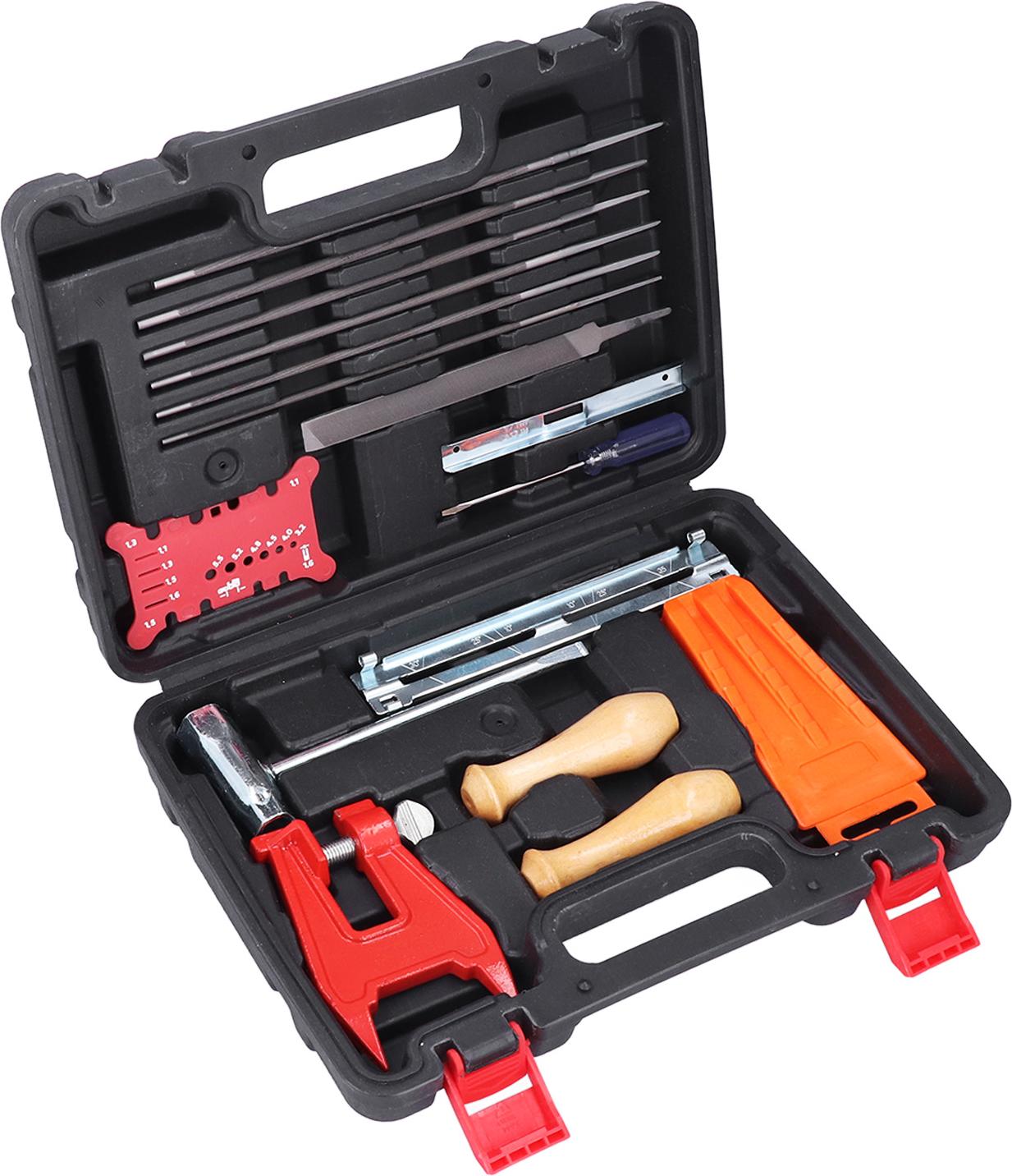 Cocosity 16pcs Chainsaw -Kettensch?rfen -Kit Flat Round -Dateien Griff Felling Wedge Set