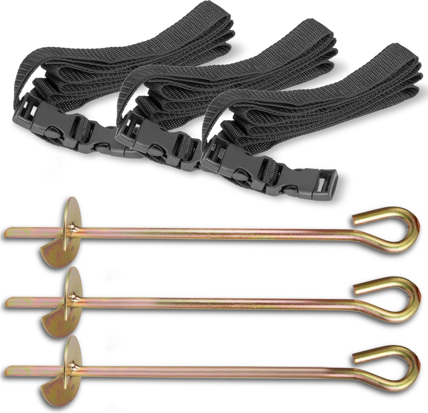 Sada 3 kotiev na upevnenie záhradnej trampolíny