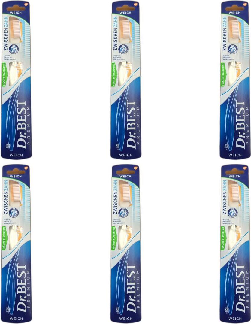 Dr. Best 6 x Dr.Best Zwischenzahn Zahnbürste Handzahnbürste Weich