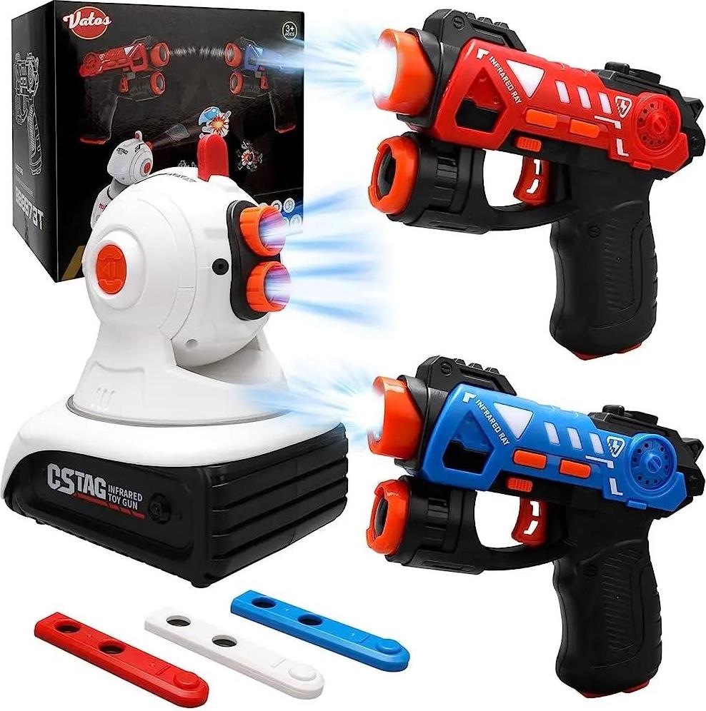 StarTech Lasertag UFO-Jagd - Set mit Projektor und 2 Pistolen - Infrarot - Indoor-Spiel - Ohne Batterien - Soundeffekte - Ab 14 Jahren - Schwarz