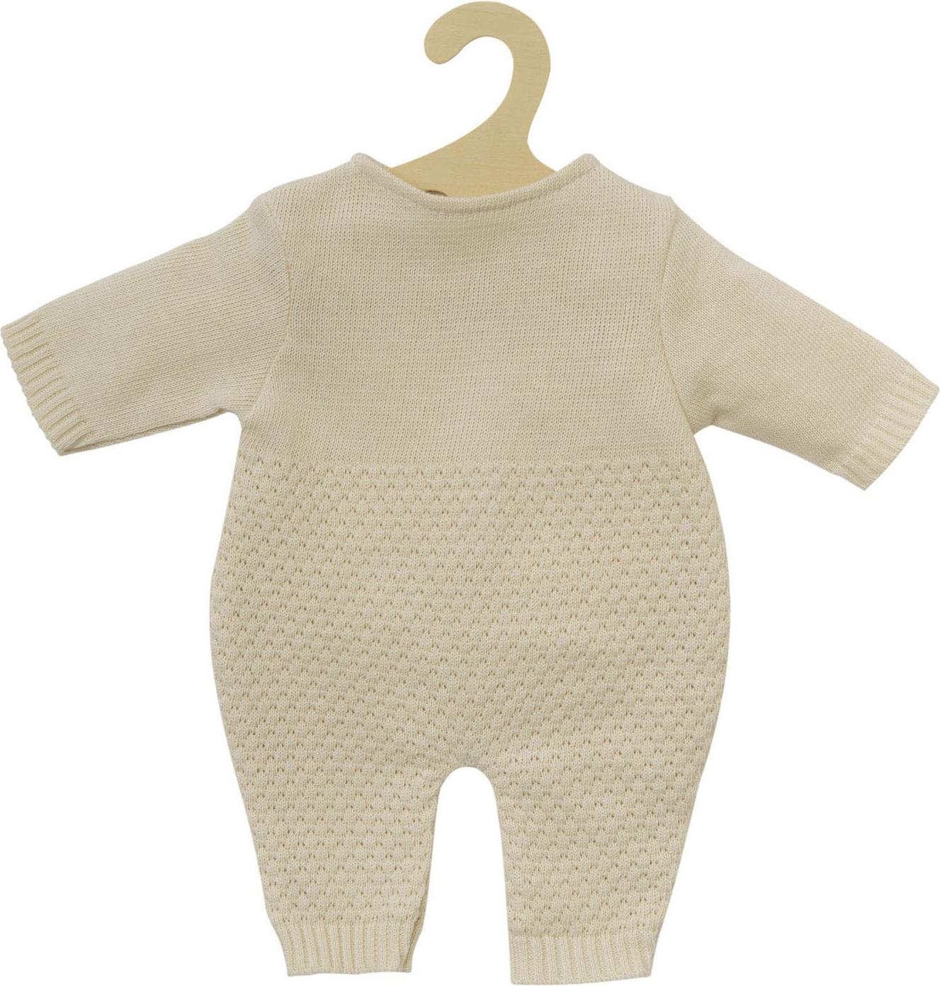Heless Puppen-Strickstrampler aus 100 % Baumwolle, ecru, Gr. 28-35 cm 1480