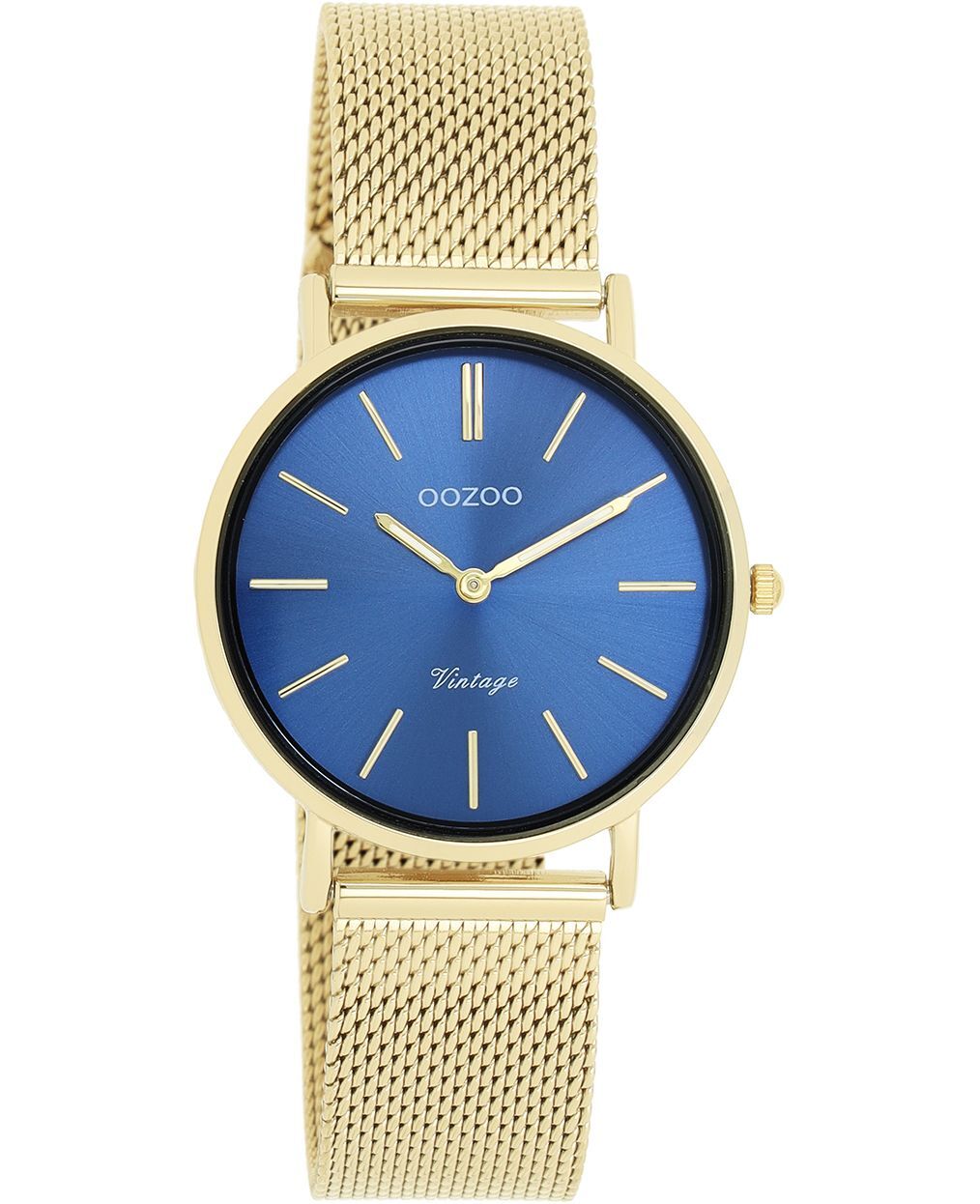 Oozoo náramkové hodinky zlaté kovové pletivo Vintage série dámske analógové Quartz hodinky UOC20292