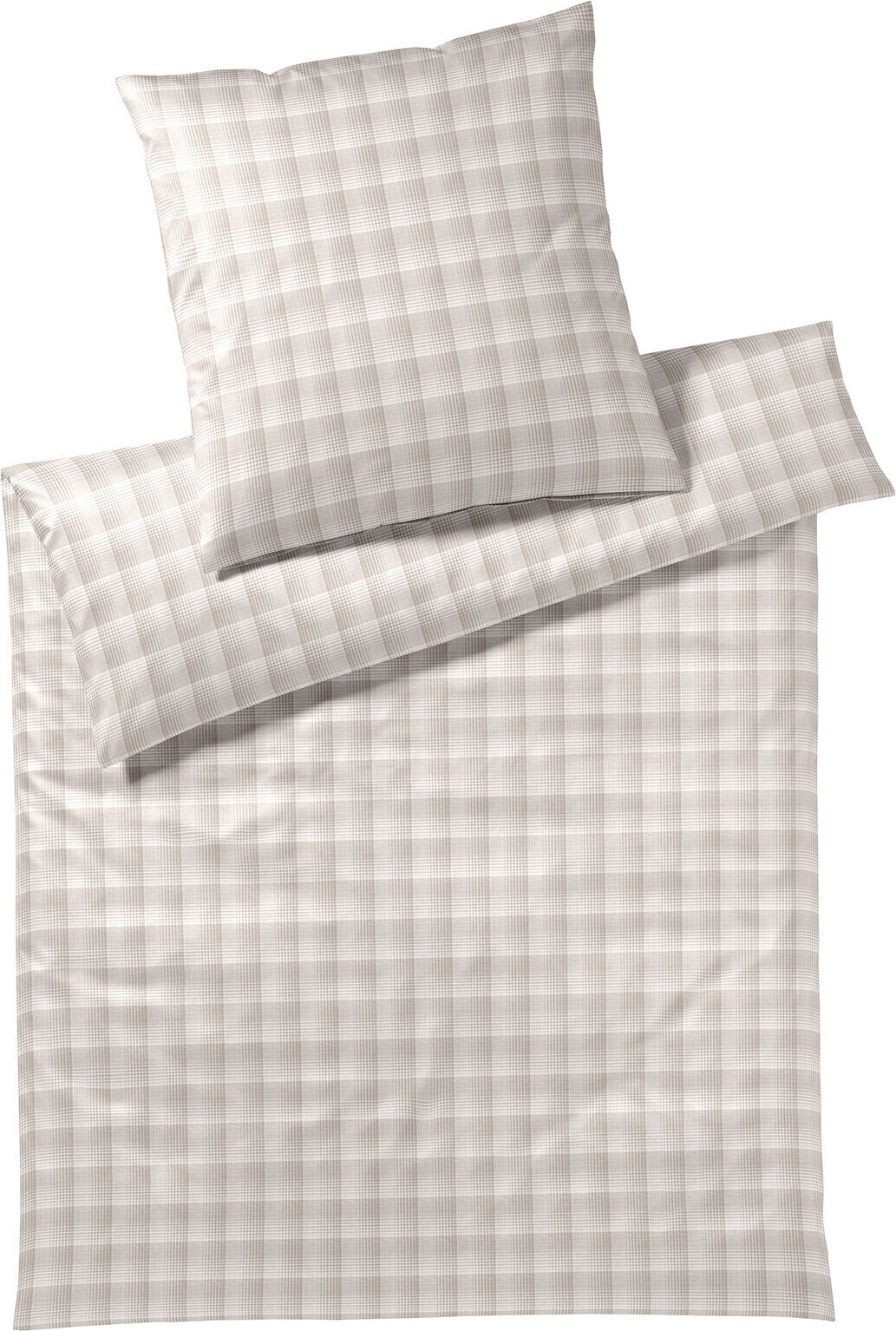 JOOP Flanell Bettwäsche Soft Checks cream 160x210 cm + 65x100 cm