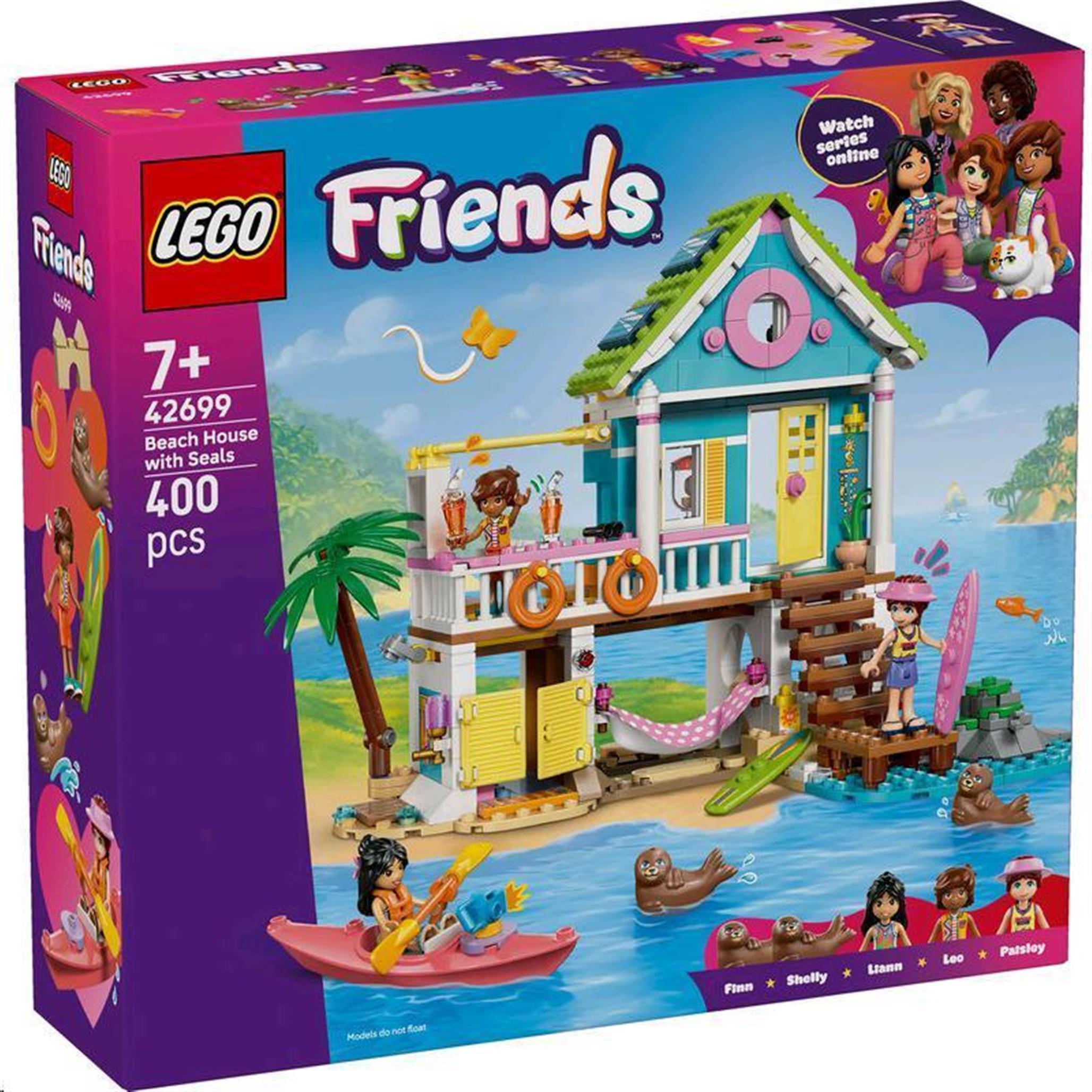 LEGO Friends Plážový dom s tuleňmi, Stavebnica, 7 rok / roky, Plast, 400 kusov, 744 g