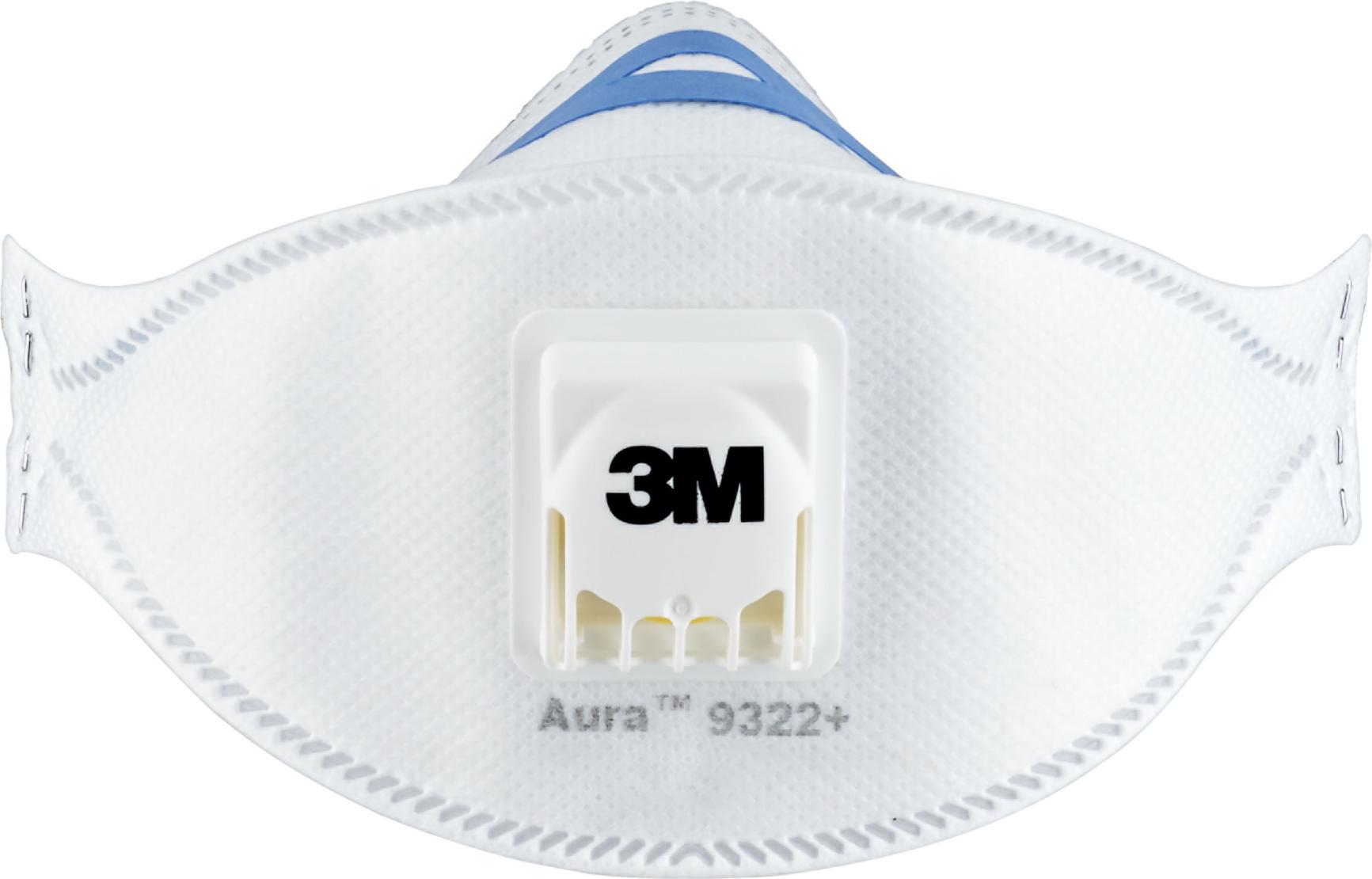 3M Deutschland 3M™ Aura™ Comfort Cool Flow™ Partikelmaske 9322+, FFP2, mit Ventil, 2er-Packung