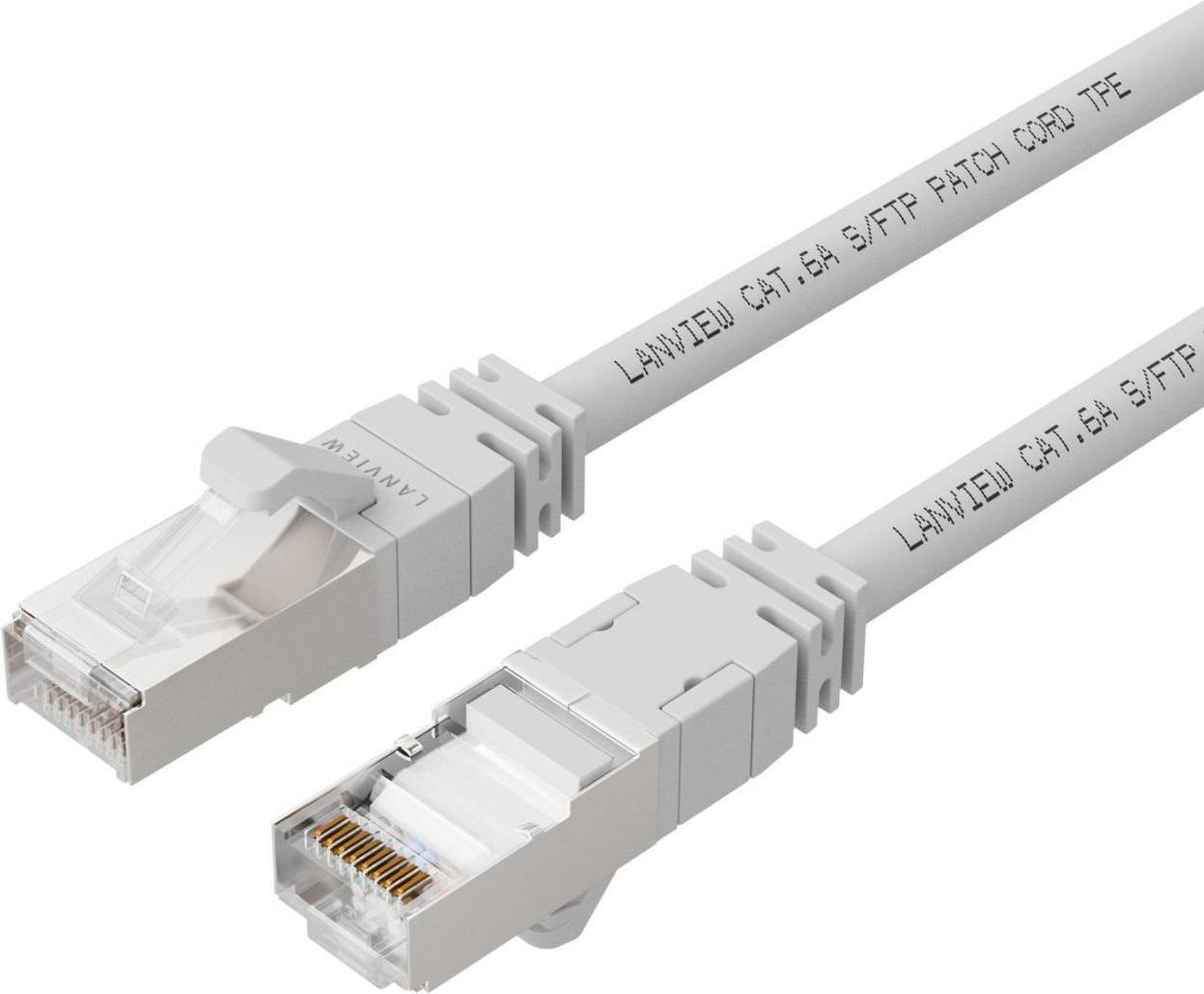 Lanview CAT6A S/FTP 2 m Weiß LSZH, HOHE FLEXIBILITÄT, LV-SFTP6A02W