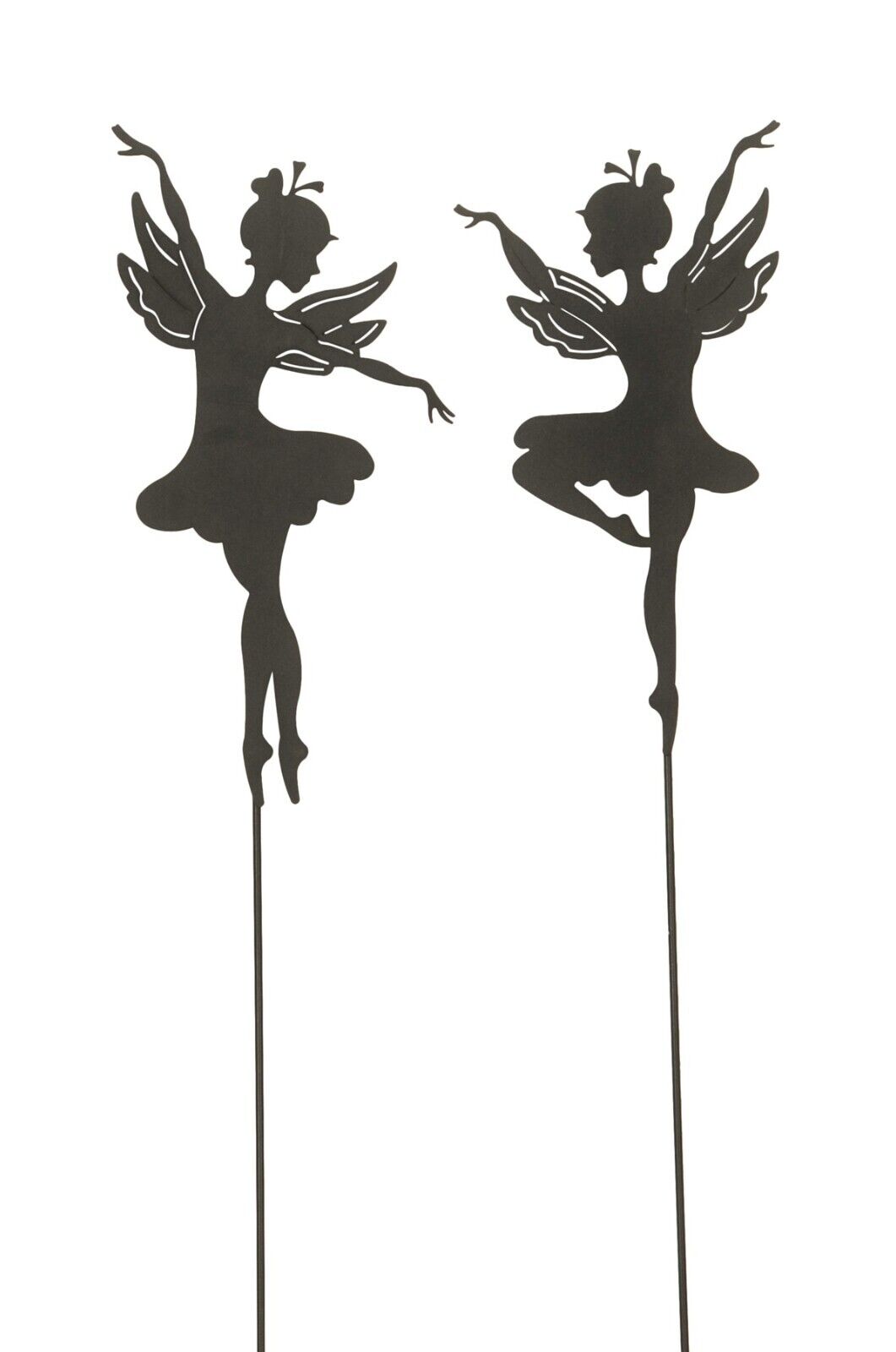 2er-Set Deko-Stecker „Elfe Fee Blumenkind“ Aus Metall (Edelrost) – Ca. 19 Cm Hoch, Für Blumentöpfe, Gestecke & Fensterdekoration