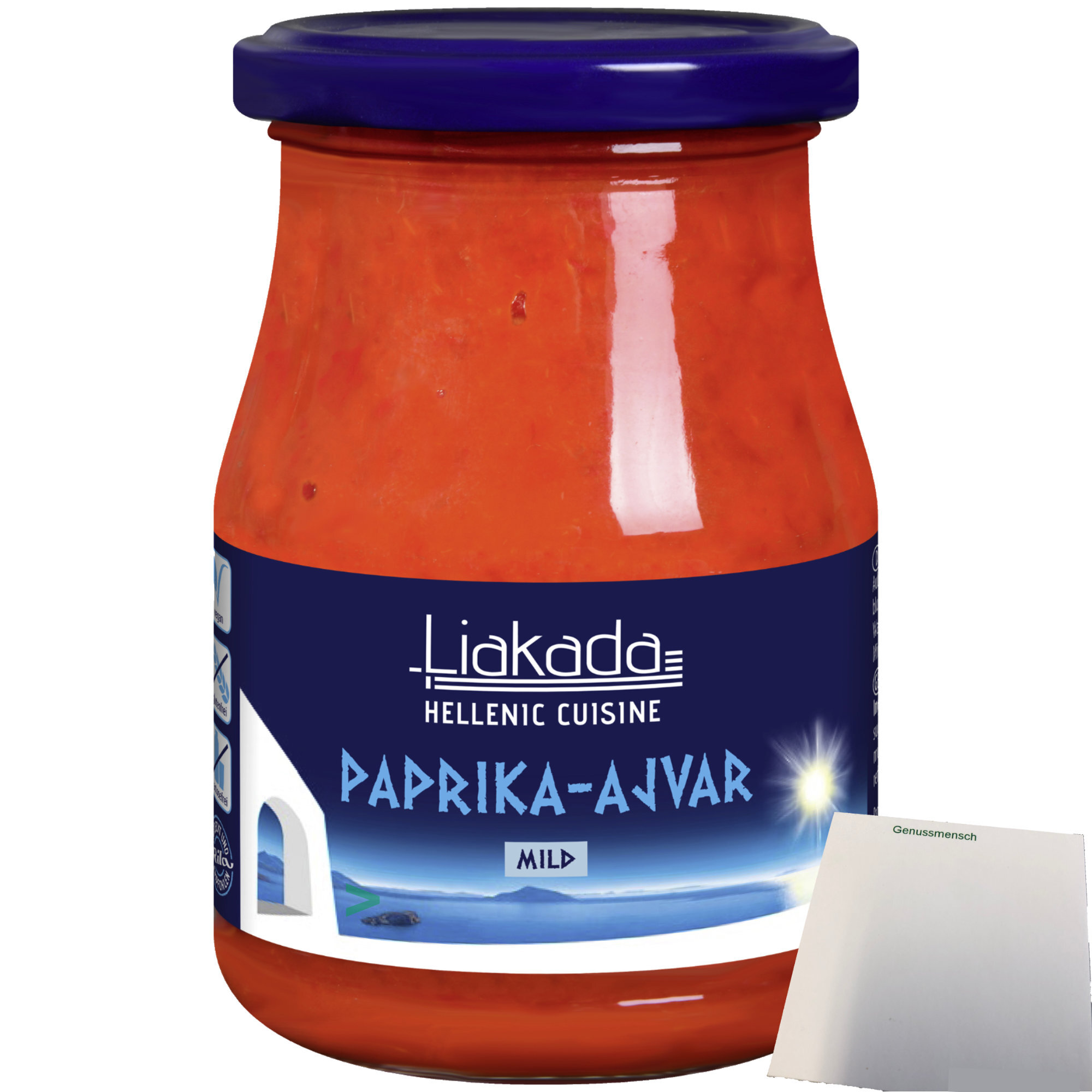 Liakada Paprika-Ajvar mild (330g Glas) + usy Block